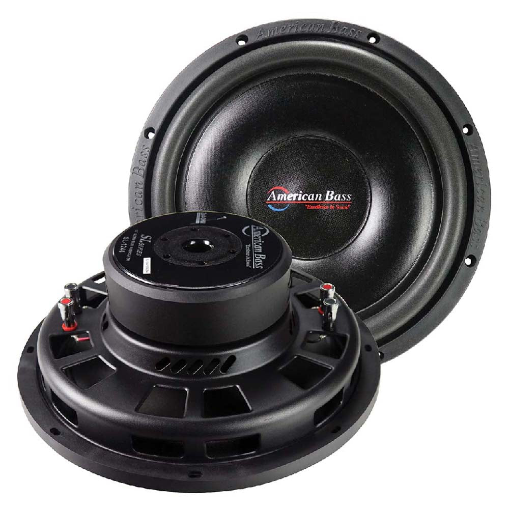 American Bass SL1244 12 Inch Shallow Subwoofer - 300W RMS/600W Max Power, Dual 4 Ohm Voice Coils for Car Audio & Home Theater Systems | Perfect for Bass Lovers & Music Enthusiasts