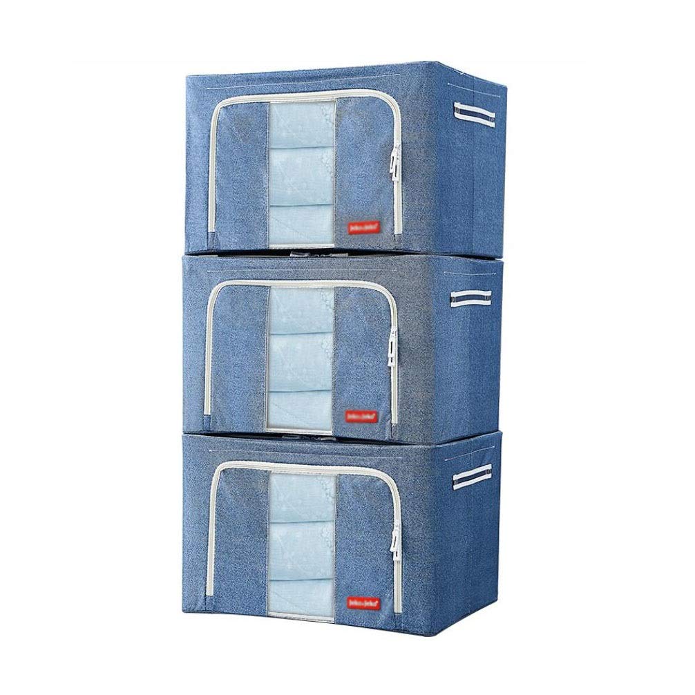 Foldable Storage Box with Oxford Cloth - 66L Large Capacity (50x40x33cm) for Clothes, Toys & Home Organization - Perfect for Closet, Nursery & Travel Storage