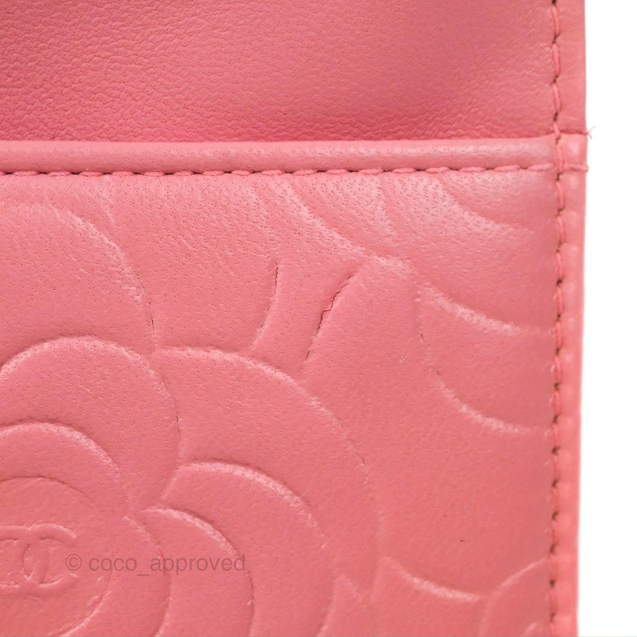 Chanel Camellia Embossed Wallet On Chain WOC Pink Lambskin Silver Hardware Crossbody Bag - Luxury Designer Purse for Women, Perfect for Evening Parties & Date Nights