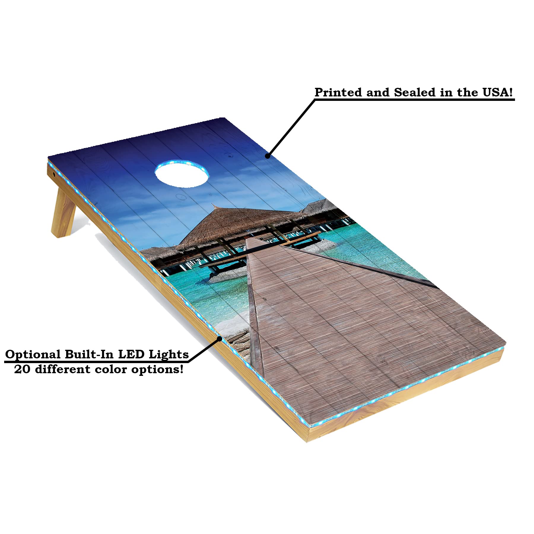 Premium Cornhole Game Set with 8 Bean Bags, Scoreboard & Carry Case - Regulation 4'x2' Corn Hole Boards - Perfect for Tailgating, Backyard BBQs & Outdoor Parties (LED Light Option Available)