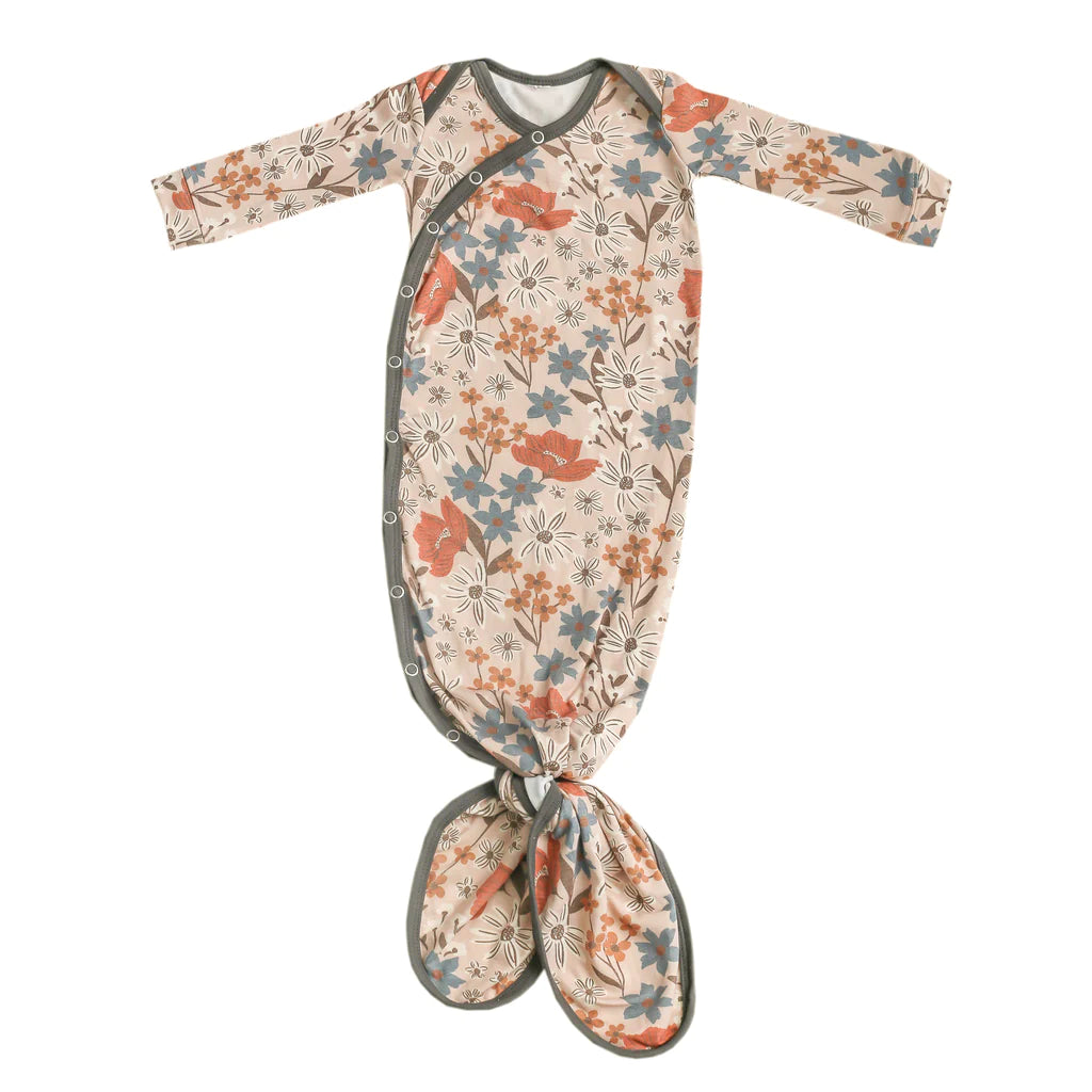 Soft Newborn Knotted Gown - Organic Cotton Baby Sleepwear for Boys & Girls - Perfect for Hospital, Photo Shoots & First Outfits