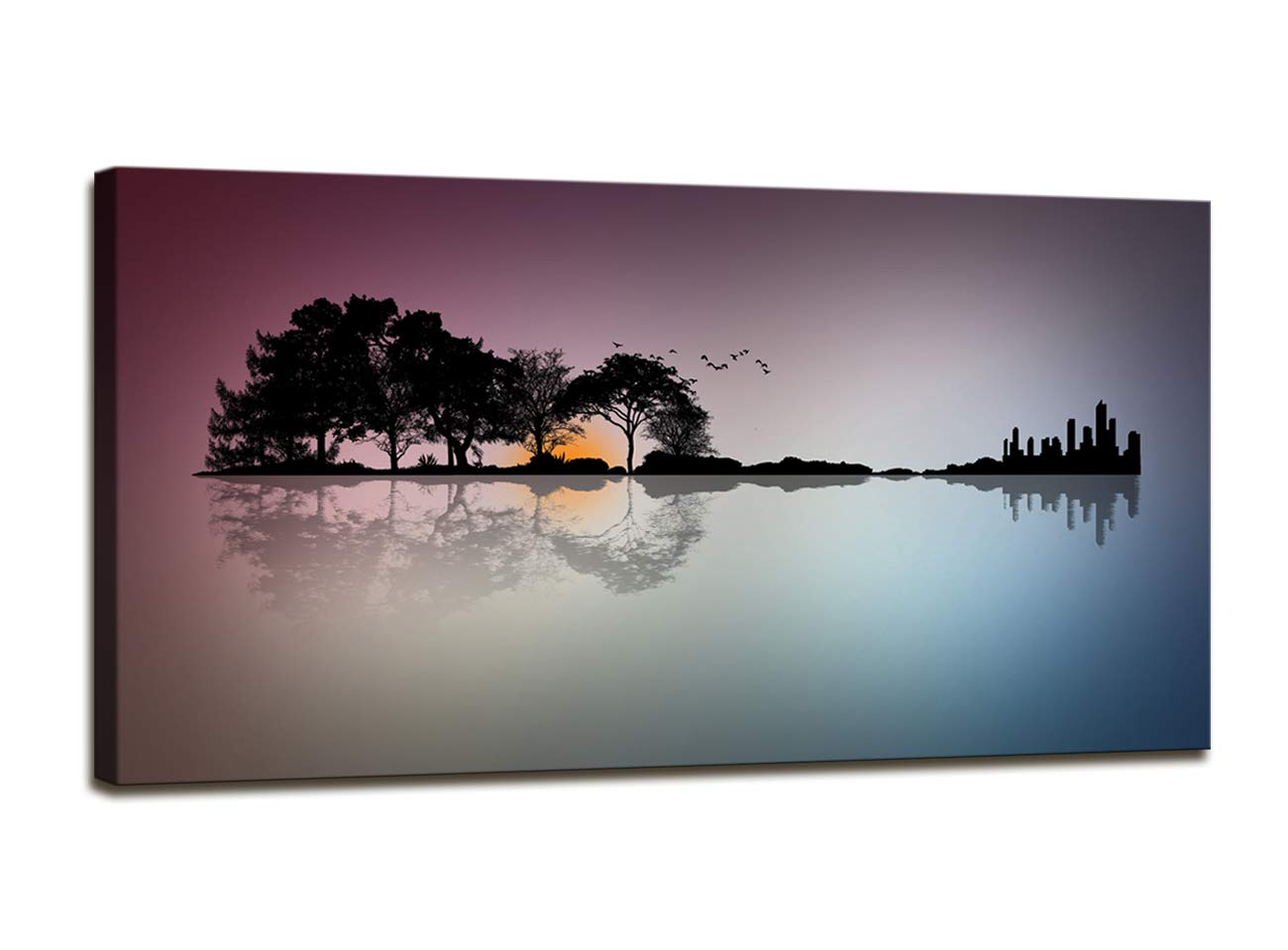 Premium DZL Art A72674 Guitar Island Canvas Wall Art - Modern Home Decor for Living Room, Bedroom, Bathroom & Kitchen - Perfect Music Lover Gift & Man Cave Wall Decor - Ideal for Housewarming, Birthday & Anniversary Gifts