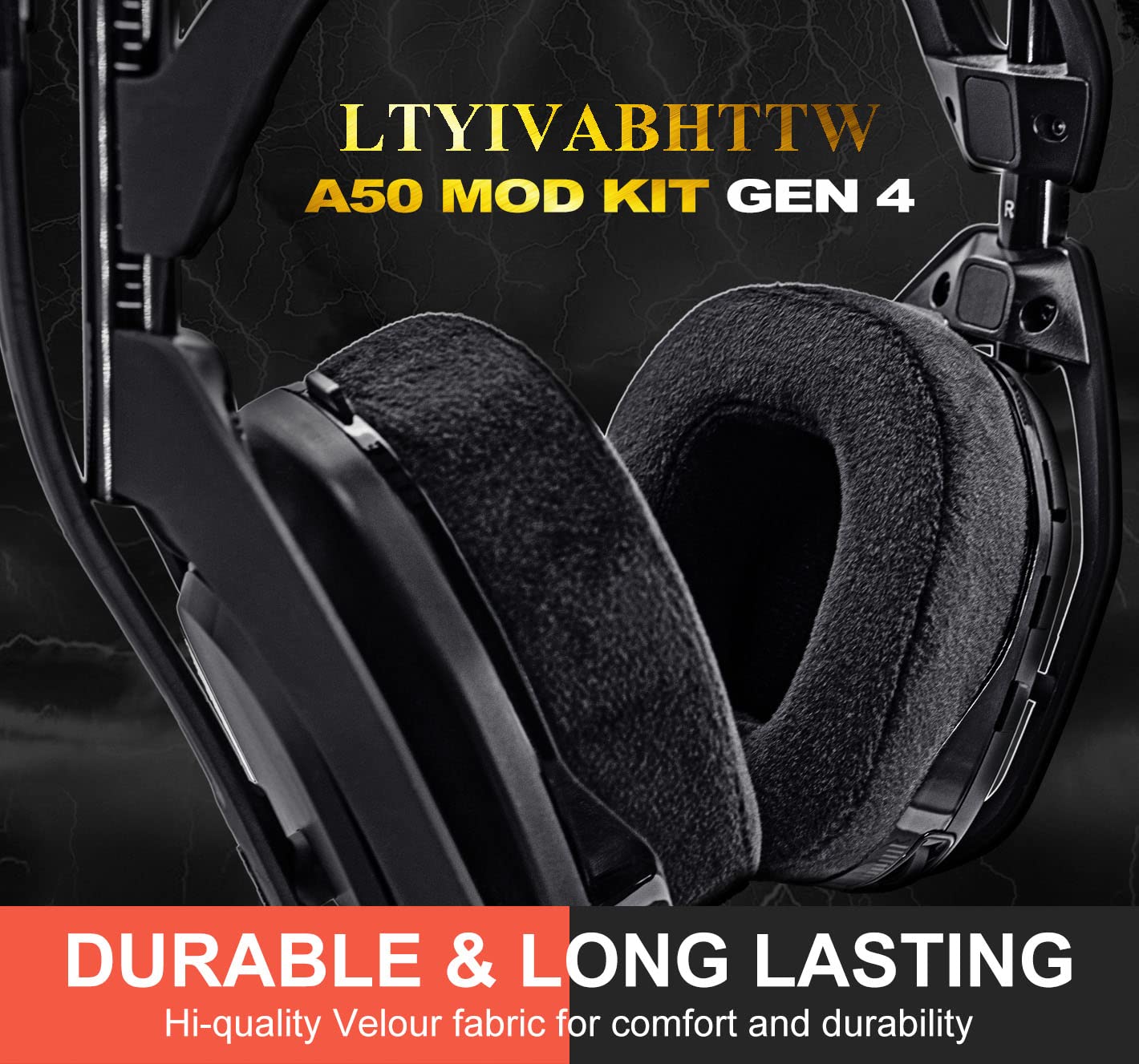 **Astro Gaming A50 Gen 4 Mod Kit - Replacement Ear Cushions, Headband & Microphone Foam - Compatible with A50 Wireless Headset (Velvet) - Not for GEN 3 - Perfect for Gaming, Streaming & Long Wear Comfort**