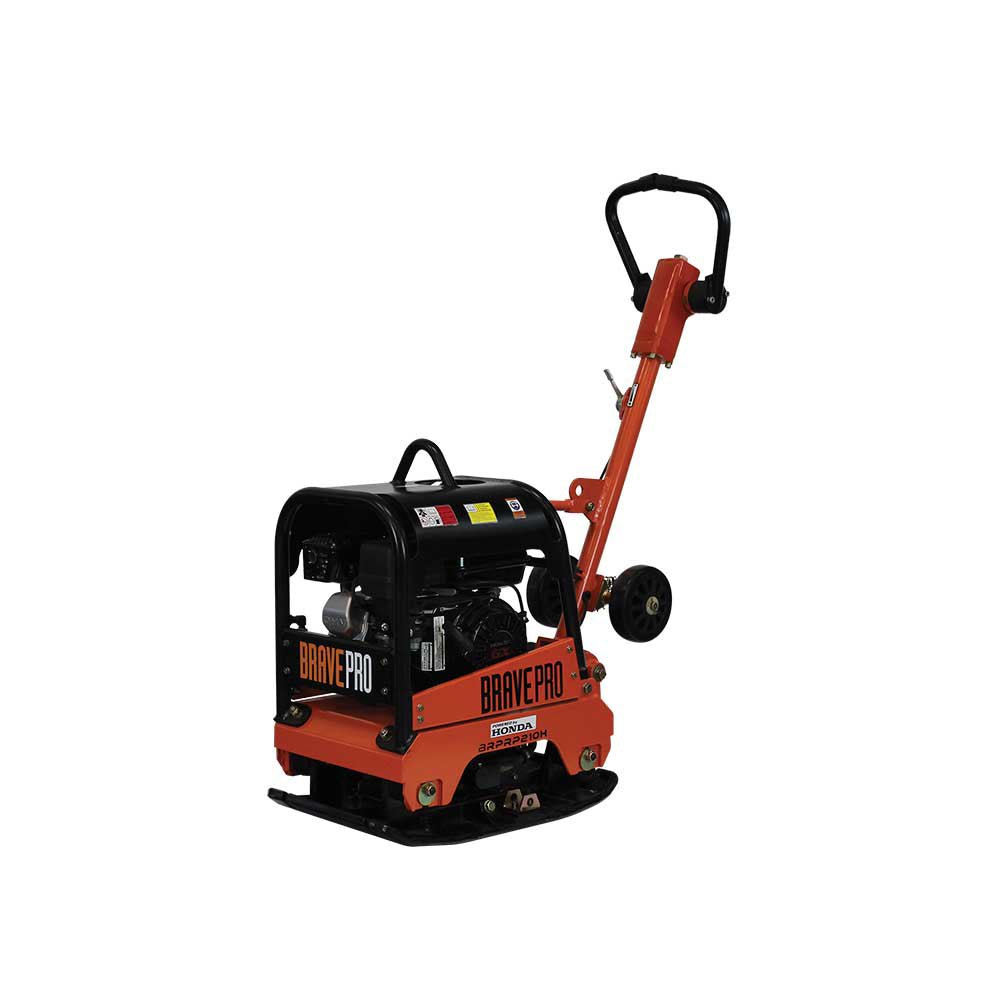 Brave Reversible Plate Compactor 15 Inch with Wheel Kit & Honda GX160 Engine - Perfect for Soil Compaction, Landscaping, and Construction Projects