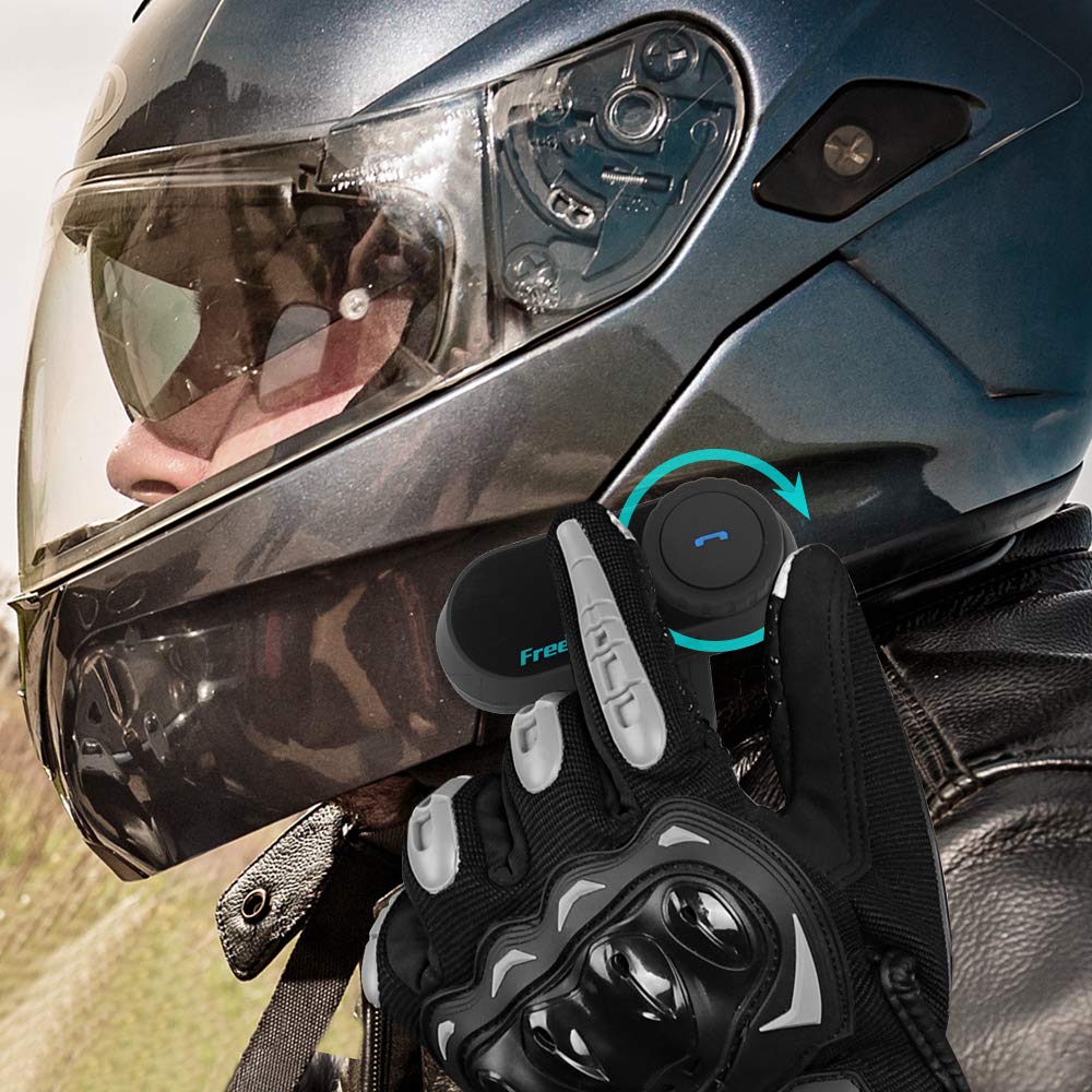 FreedConn TCOM-SC Motorcycle Bluetooth Headset - BT5.0 Helmet Intercom System for 2 Riders with 800M Range, LCD Screen, FM Radio & Hands-Free Calling | Perfect for Group Riding, Music Sharing & Safe Communication on the Road