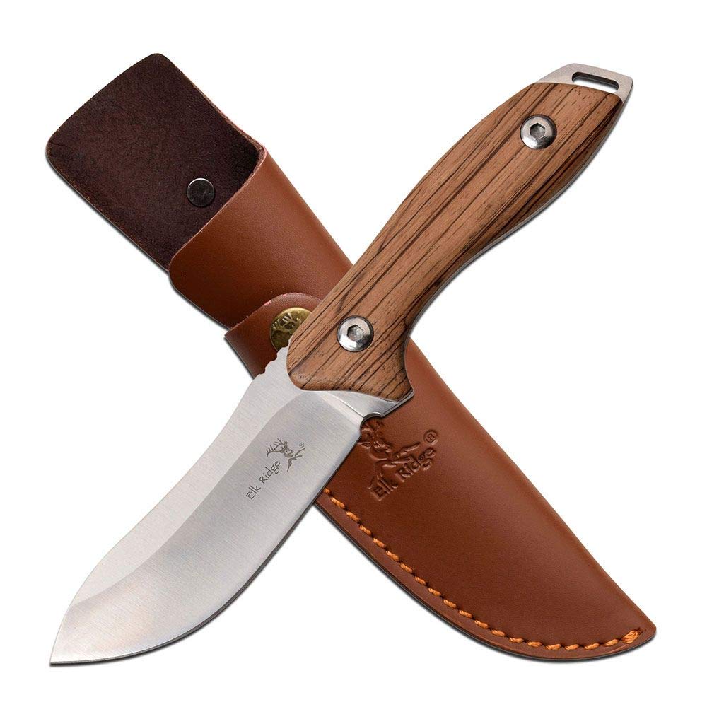 Personalized Elk Ridge Knife with Wood Handle - Free Engraving, High-Quality Hunting & Outdoor Knife for Camping, Hiking & Survival Gear
