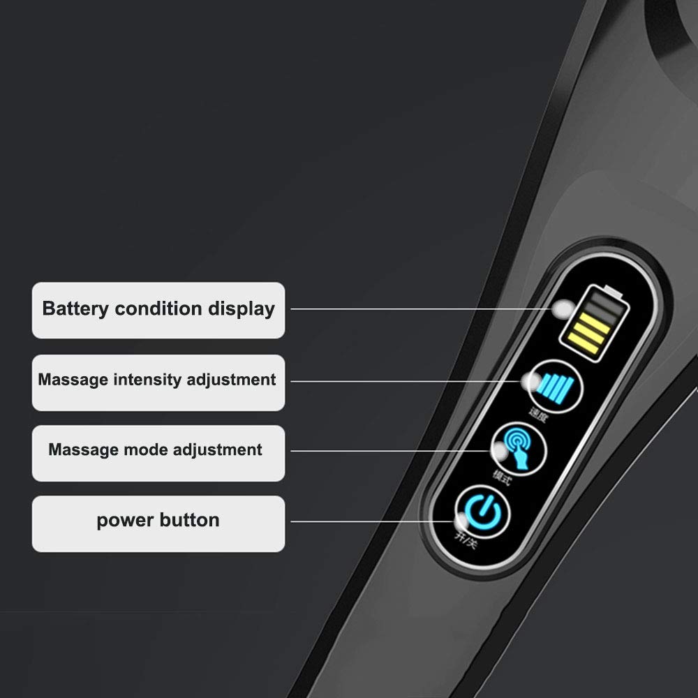 Cordless Electric Percussion Full Body Massager - Handheld Deep Tissue Massage Gun with 6 Interchangeable Nodes & Infrared Therapy, Portable Design for Muscle Recovery (Black) - Perfect for Post-Workout, Sports Injury Relief & Home Relaxation