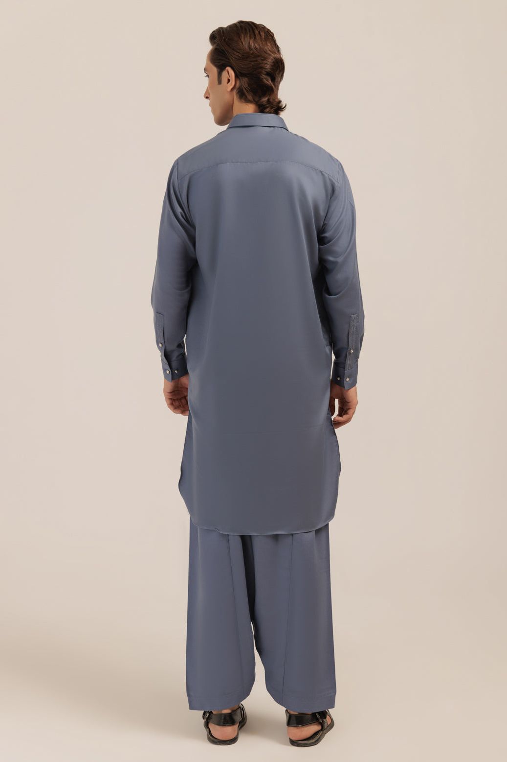Blended Grey Kurta Shalwar Set - Premium Cotton Pakistani Traditional Outfit for Men - Perfect for Eid, Weddings & Cultural Events