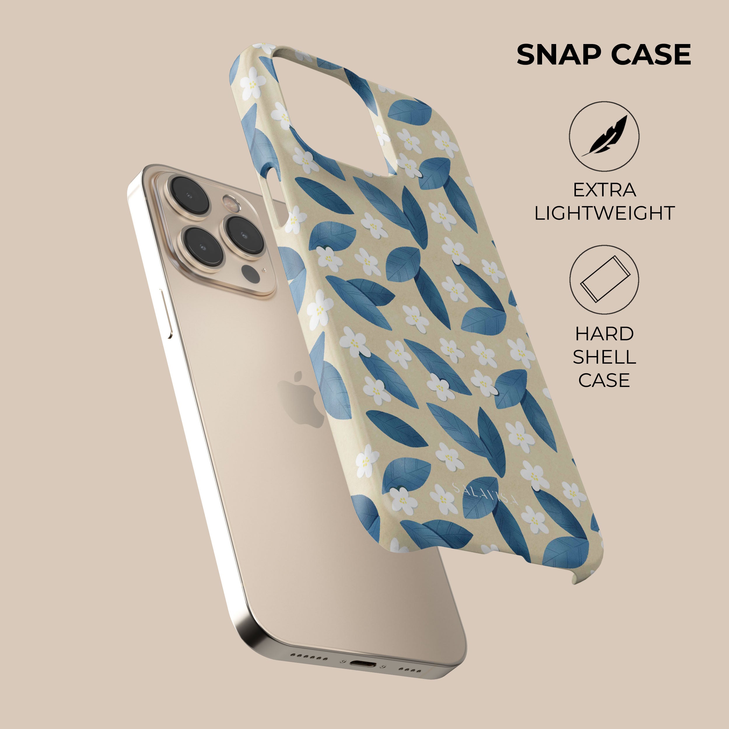 Premium Blue Leafs Phone Case - Durable Protective Cover for iPhone & Samsung - Stylish Nature-Inspired Design for Everyday Use & Outdoor Adventures