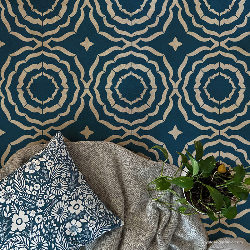 Ripple Effect Tile Stencil - DIY Mosaic Tile Painting Template for Walls, Floors, and Backsplash - Perfect for Home Decor, Bathroom, and Kitchen Renovation Projects