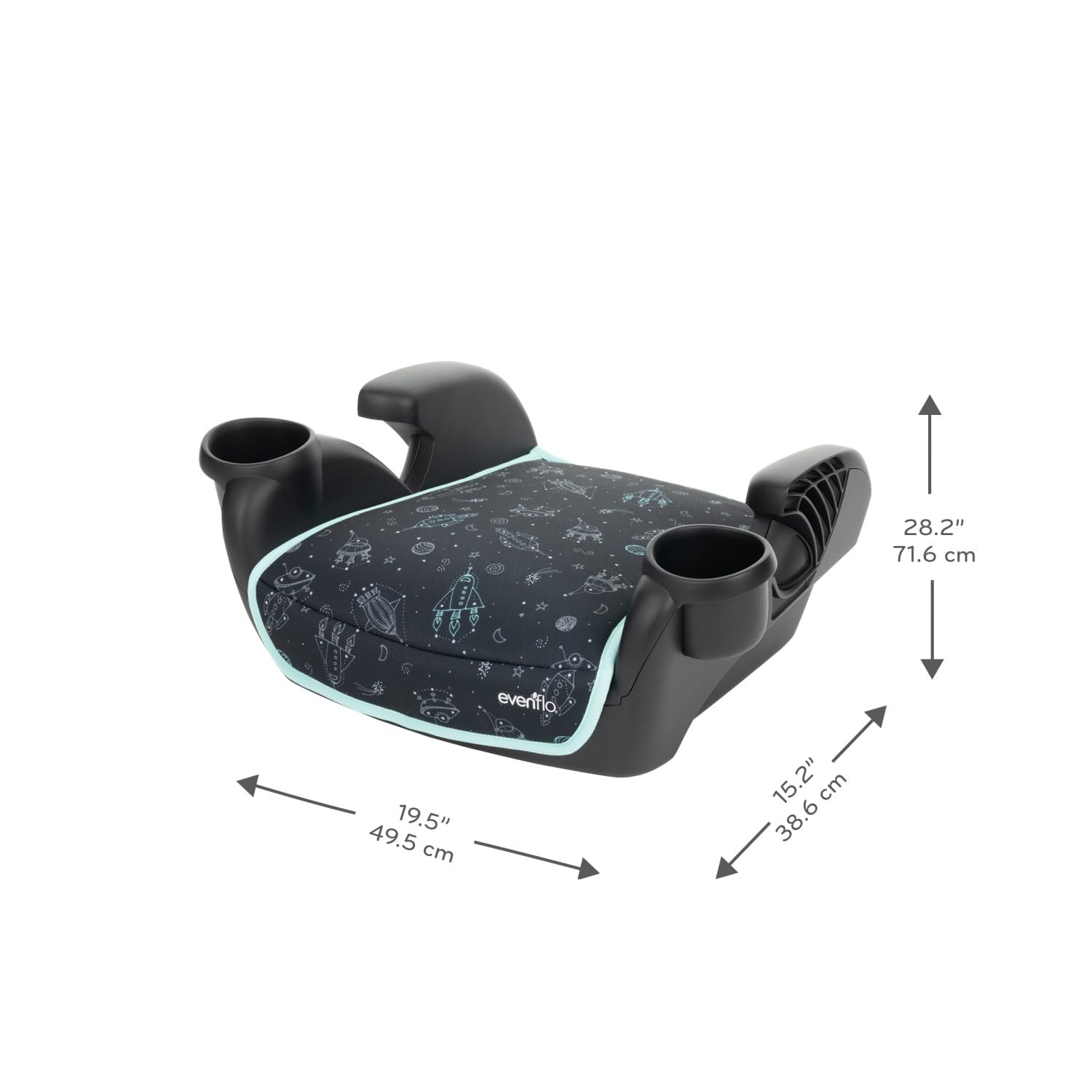 Evenflo GoTime No Back Booster Car Seat for Kids - Lightweight & Portable (Blue Astro) - Perfect for Travel, School & Everyday Use