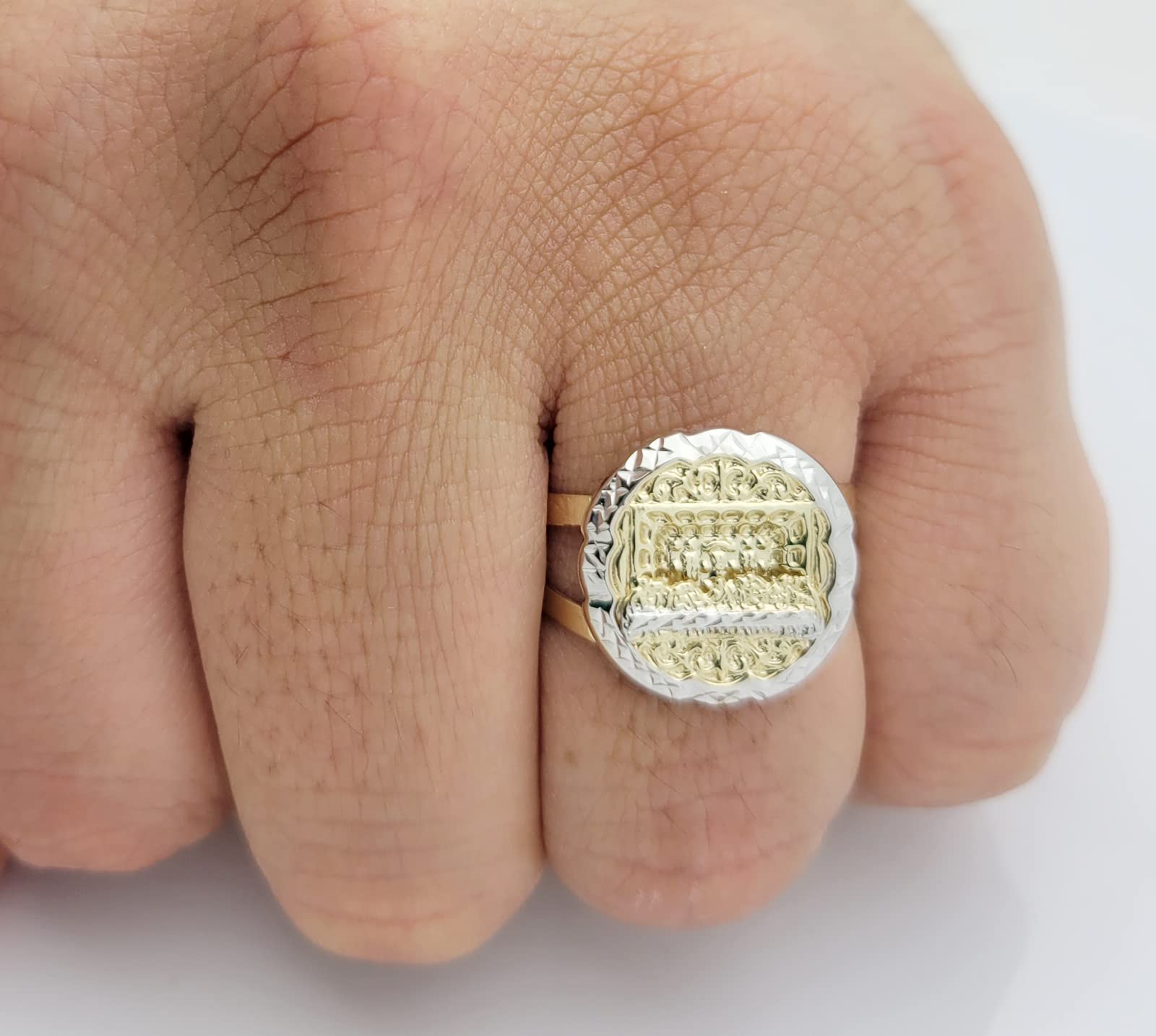 10K Yellow Gold Last Supper Ring for Men - Religious Christian Jewelry - Perfect for Gifts, Church, and Daily Wear