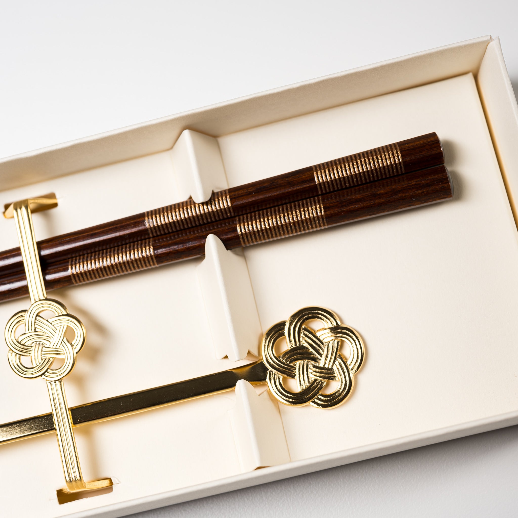 Premium Mizuhiki Japanese Chopsticks Gift Set - Elegant Gold Utensils for Sushi, Asian Dining & Special Occasions