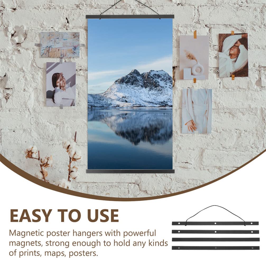 FOMIYES 4-Pack Magnetic Poster Hanger Frames - Multi-Function Sign Stand & Scroll Poster Accessories for Home, Office, and Retail Displays - Perfect for Wall Decor, Advertising, and Art Exhibitions