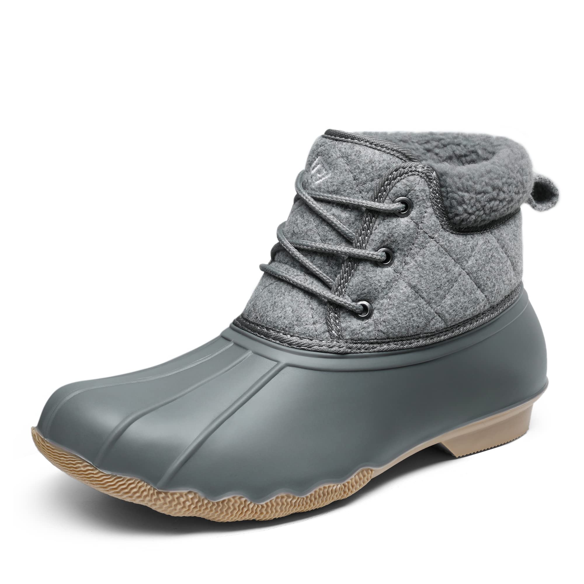 DREAM PAIRS Women's Waterproof Duck Rain Boots - Lace Up Snow Boots for Winter, Outdoor, and Rainy Day Activities