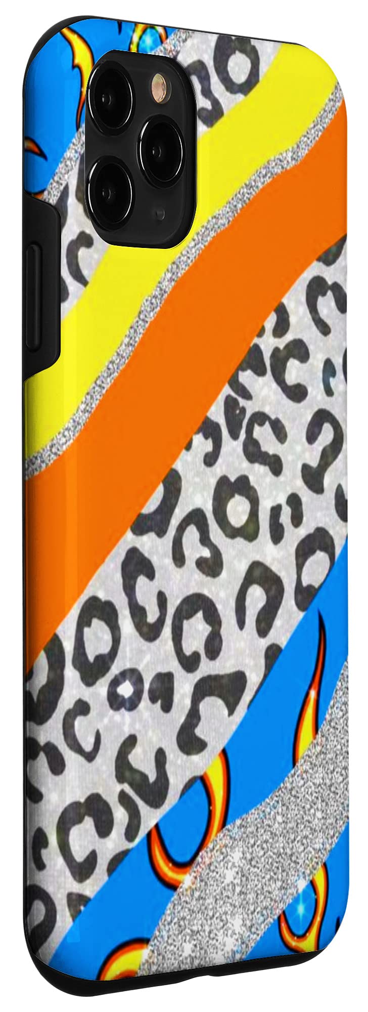iPhone 11 Pro Case - Cute Retro Preppy Design with Flames & Animal Abstract Patterns | Trendy Protective Cover for School, Work & Everyday Use