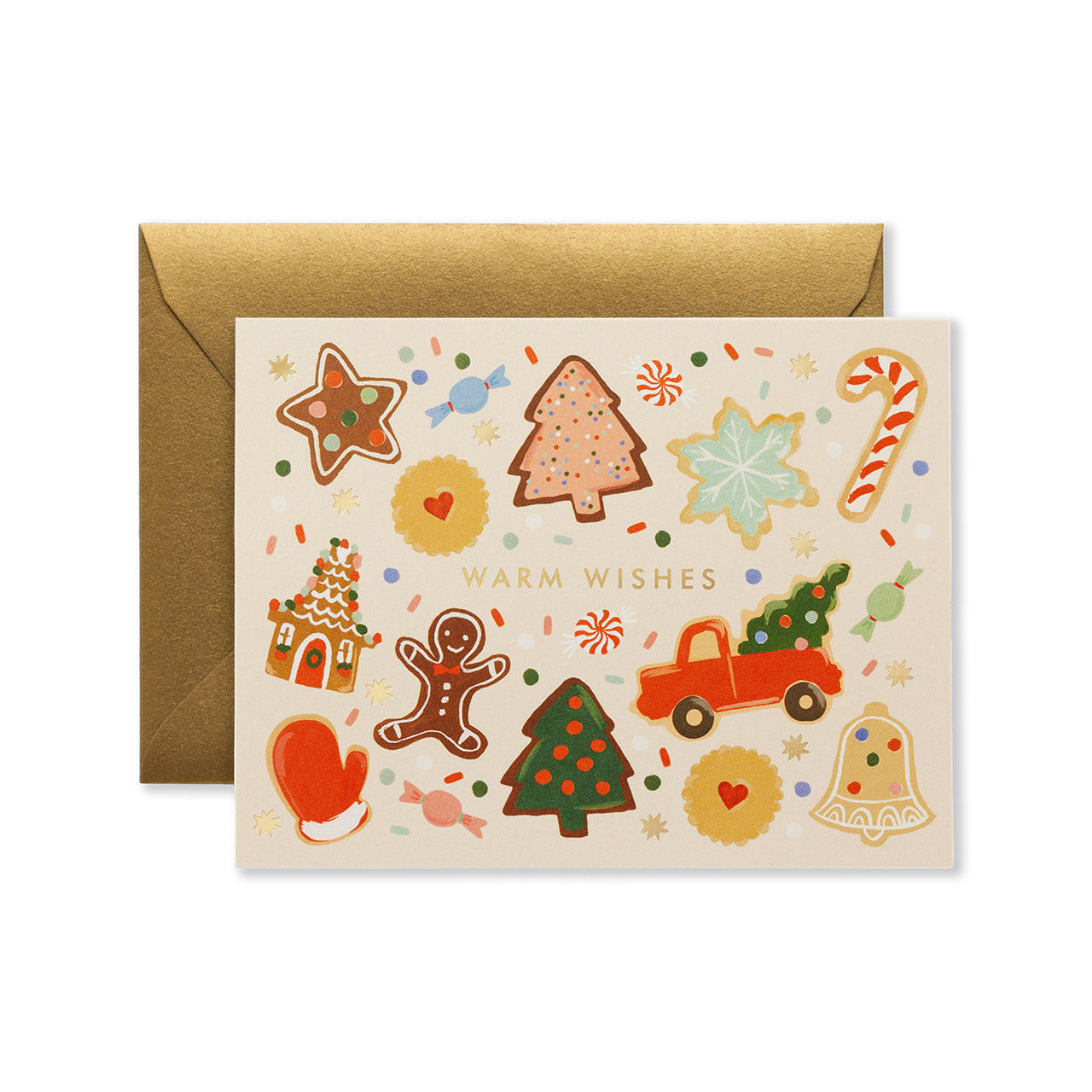 Festive Holiday Cookies Greeting Card - Christmas, Thanksgiving & New Year Greetings - Perfect for Family, Friends & Coworkers