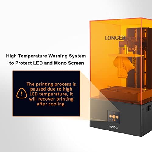 High Precision 4K 3D Printer Resin - Orange Photo Polymerization Resin for Monochrome LCD 3D Printers with 5.5 Inch Screen | Large Build Volume 4.72 x 2.68 x 7.48 Inch | Ideal for Miniatures, Jewelry & Dental Models | Fast Curing with Parallel LED Lighting