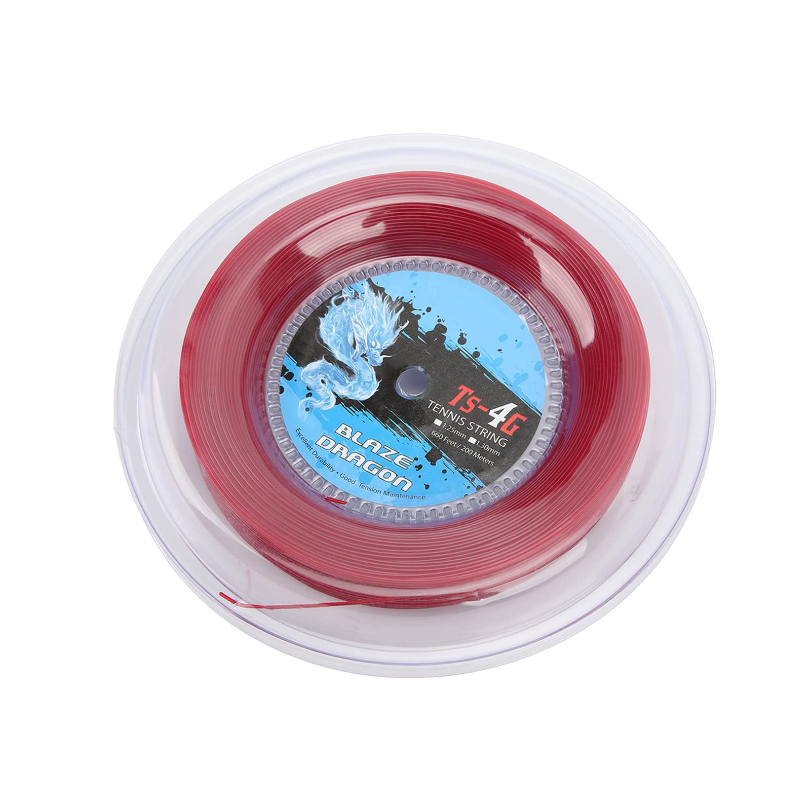Premium Demeras Tennis String - High-Performance Polyester Elastic Red Racket String Reel for Amateur Players | Perfect for Daily Training & Practice Sessions | Ideal for Recreational Play & Club Matches