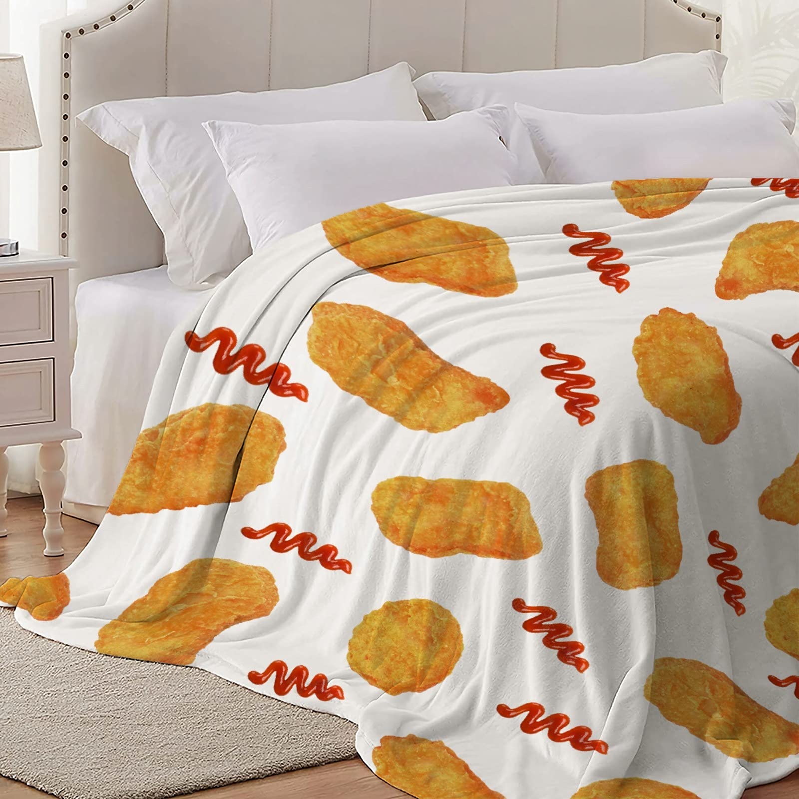 Soft Flannel Fleece Velvet Plush Chicken Nuggets Throw Blanket - 90