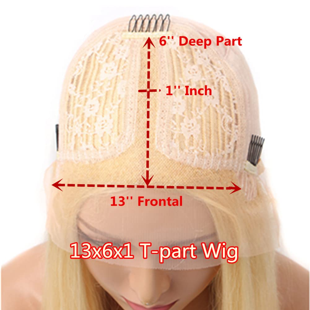 13x4 Blonde Lace Front Wigs Human Hair - Kinky Curly 13x6 HD 613 Lace Frontal Wig with Pre Plucked Baby Hair | 613 Lace Closure Wig for Women (18 Inch, 13x4 Lace Front, 180 Density) | Perfect for Daily Wear, Parties, Cosplay & Special Occasions