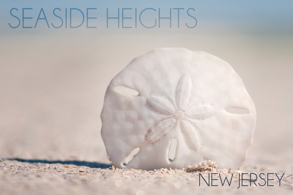 Seaside Heights New Jersey Sand Dollar Wall Art Poster - 12x18 Inches Coastal Decor for Beach House, Living Room & Bedroom