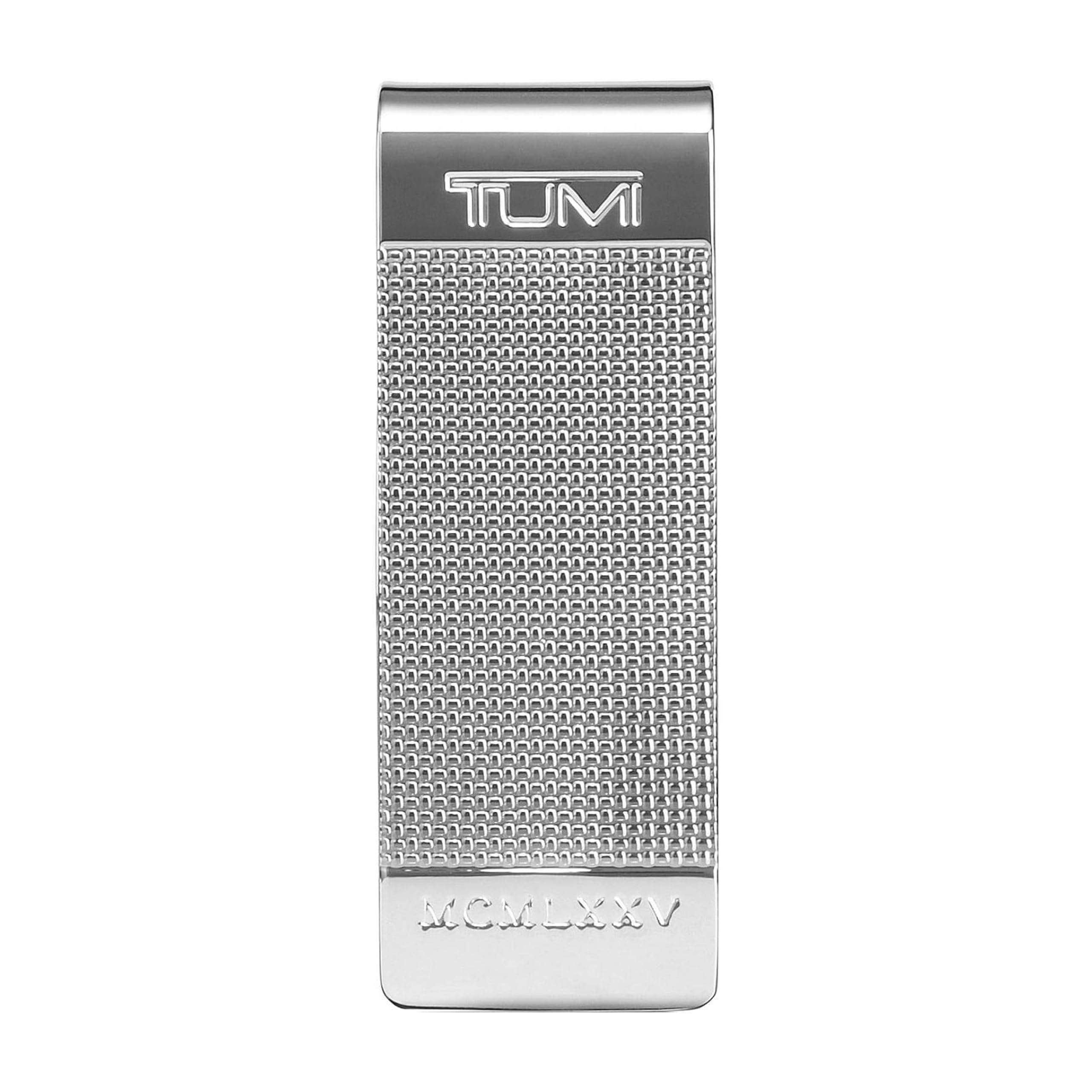 TUMI Nassau Ballistic Etched Money Clip - RFID Blocking Slim Wallet for Credit Cards & Cash - Premium Silver Money Clip for Men - Perfect for Travel, Business & Everyday Use