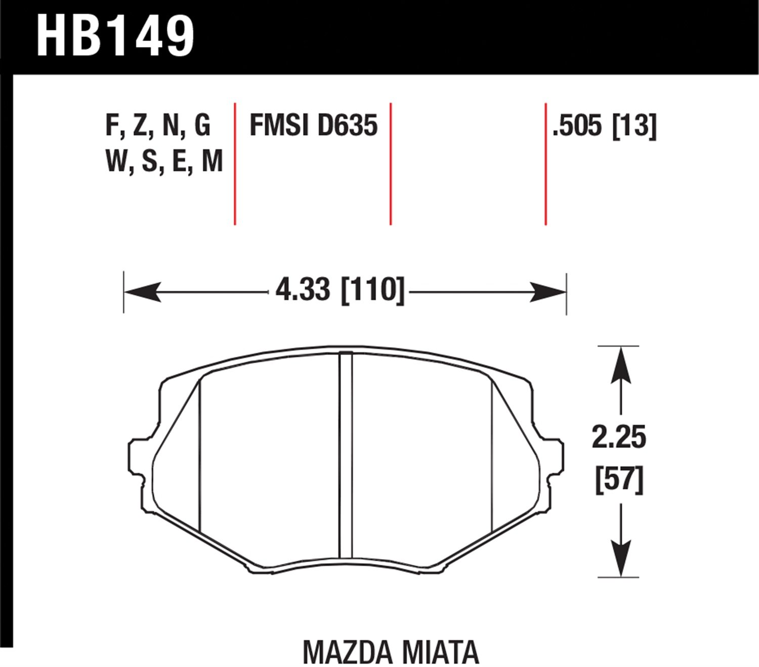 HB149W.505 DTC-30 High Performance Motorsport Brake Pads - Racing & Track Use for Enhanced Stopping Power