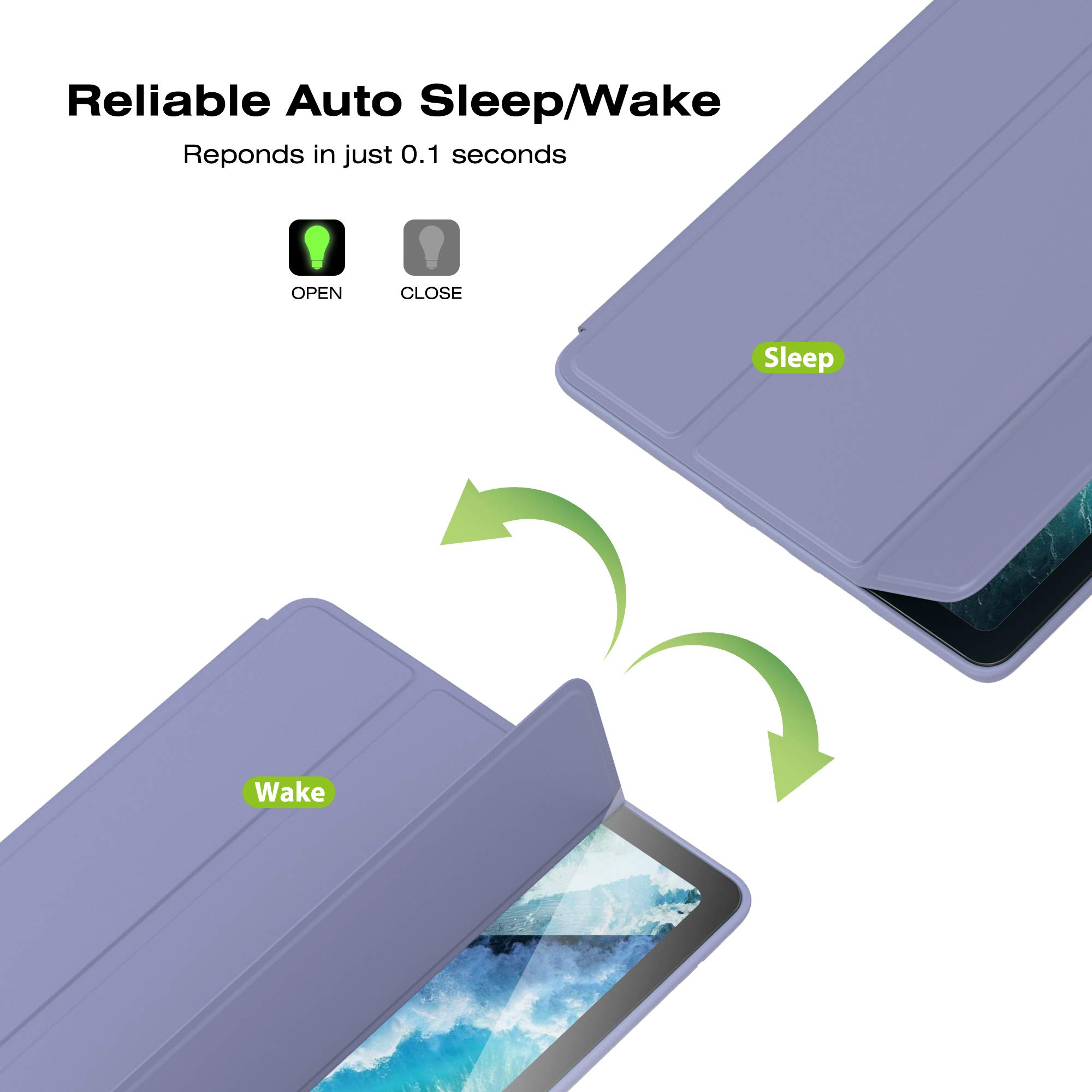 Ultra Slim Soft TPU iPad Air 3 Case (2019) with Pencil Holder & Auto Sleep/Wake - Full Body Protective Smart Cover for iPad Air 3rd Gen 2019 & iPad Pro 10.5 2017 - Perfect for Work, Travel & School (Lavender)