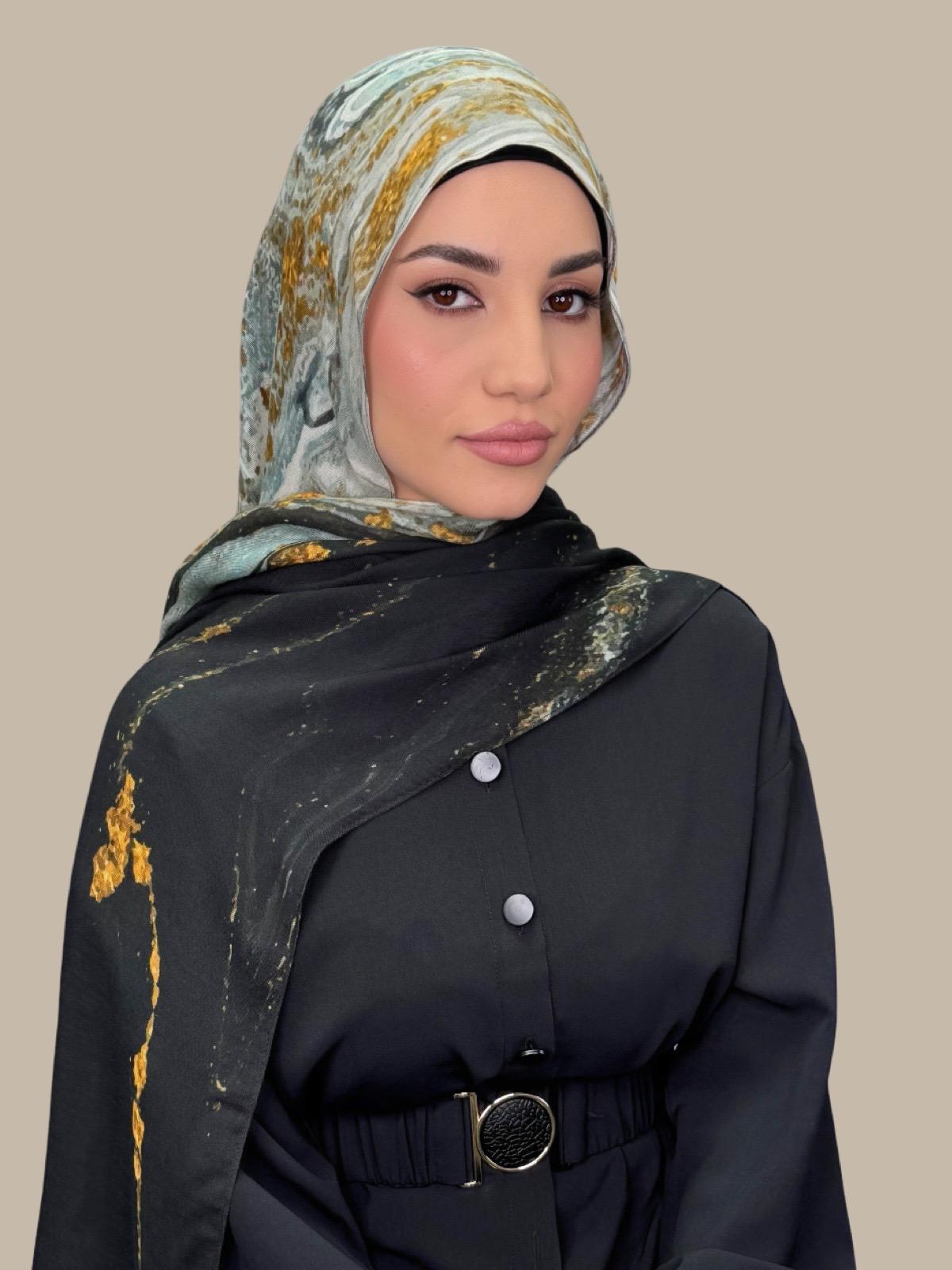Print Modal Hijab Sedona Slate - Soft & Breathable Muslim Headscarf for Women - Perfect for Daily Wear, Prayer & Special Occasions