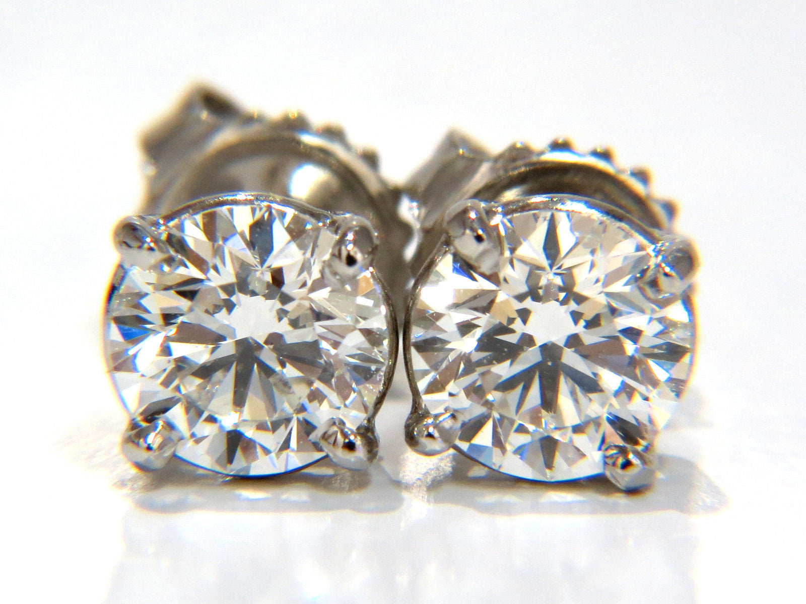 1.80CT GIA Certified Natural Round Brilliant Diamond Stud Earrings in Platinum - Ideal Cut for Everyday Elegance & Special Occasions