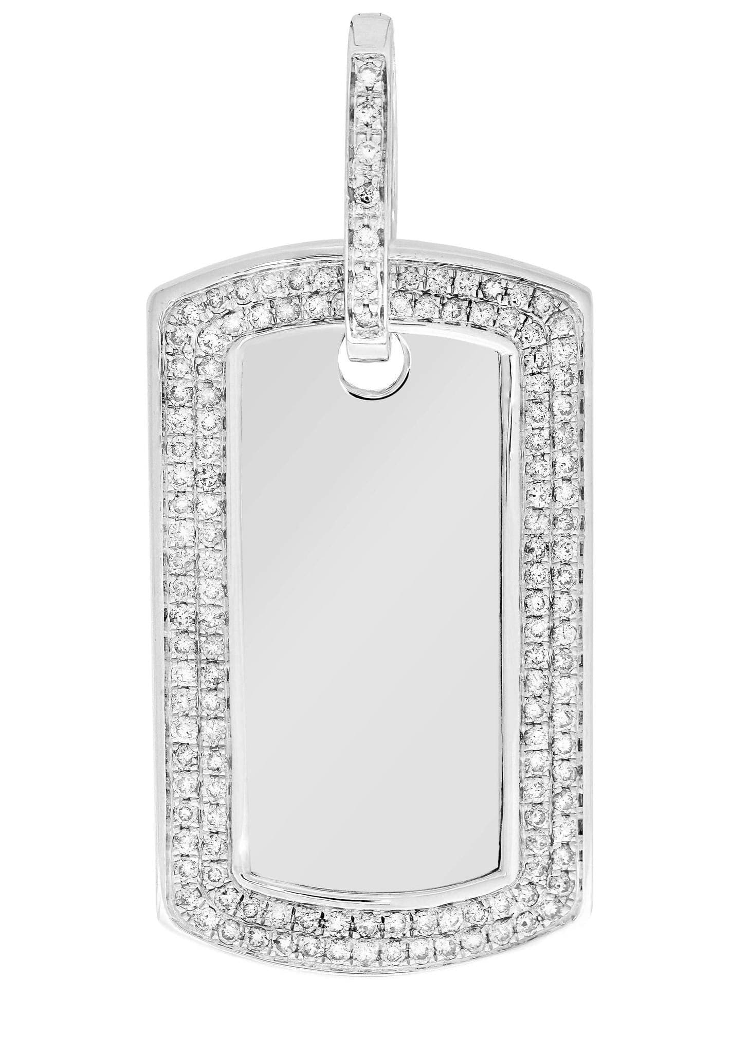 Diamond Dog Tag Pendant Necklace - 14.21g Solid Gold with 2.21ct Genuine Diamonds - Perfect for Men's Jewelry, Military Gifts & Special Occasions