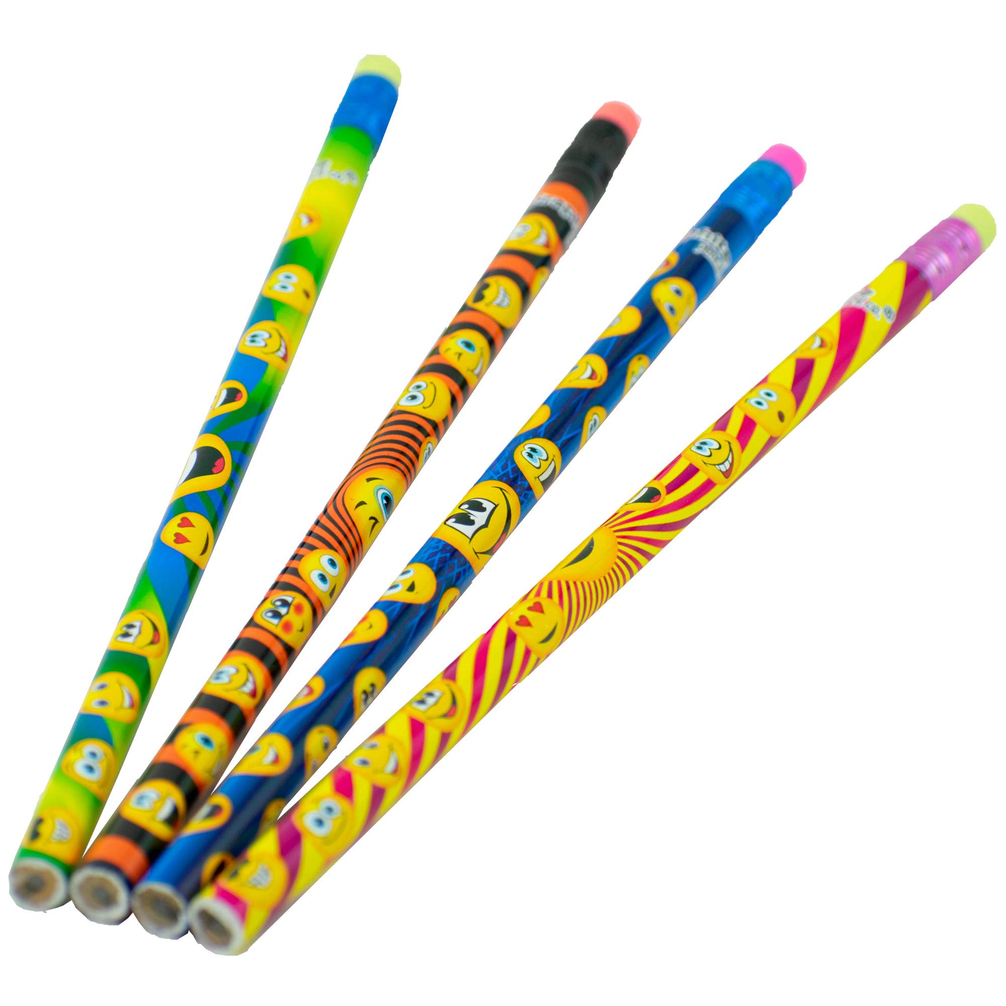 Colorful Round Pencils with Eraser & 2 Lead - 48pcs for Kids, Adults & Gifts - Perfect for School, Parties & Carnivals