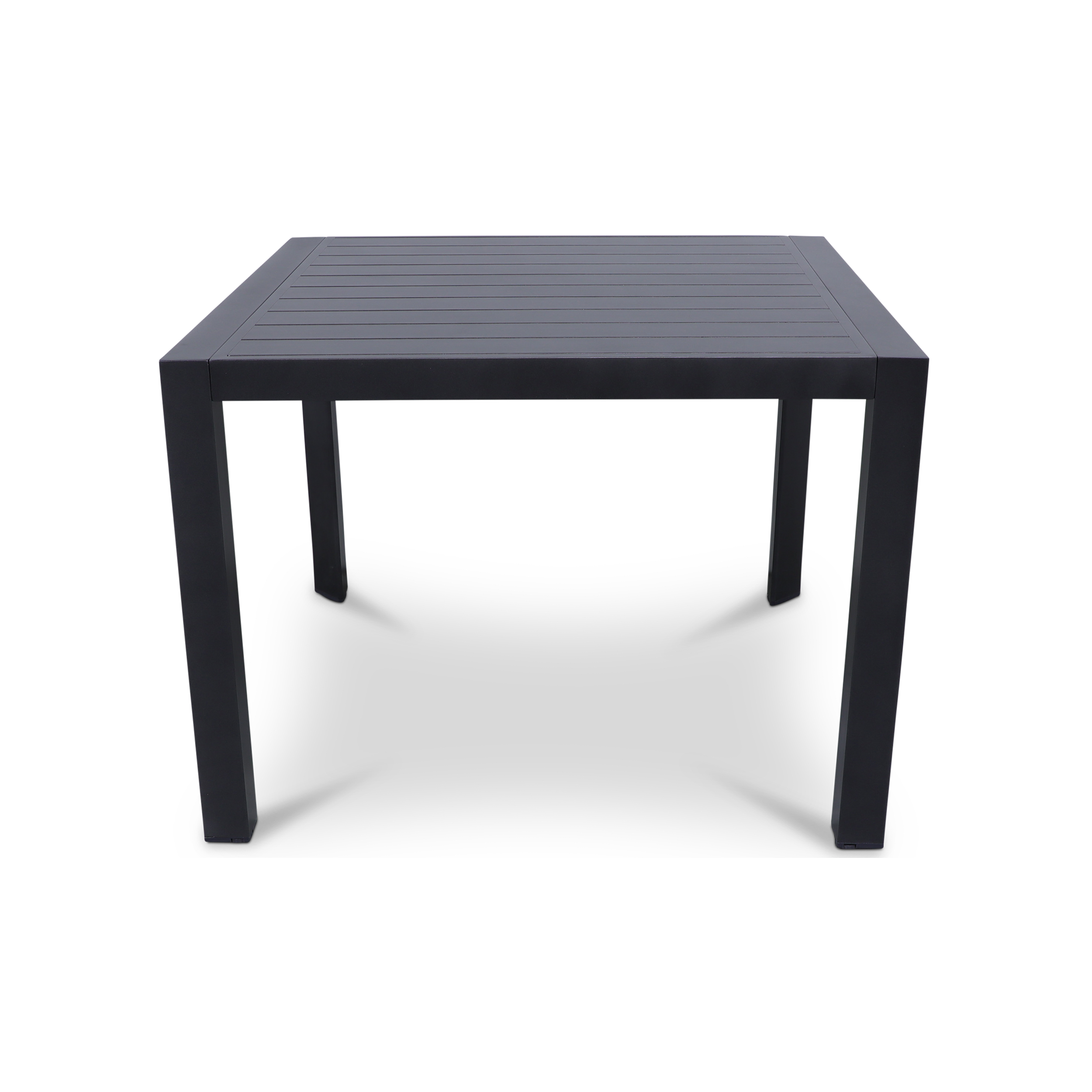 Bahamas Square 5-Piece Outdoor Dining Set in Gunmetal with UV-Resistant Plastic Chairs (PP) - Perfect for Patio, Garden, Poolside & Backyard Relaxation
