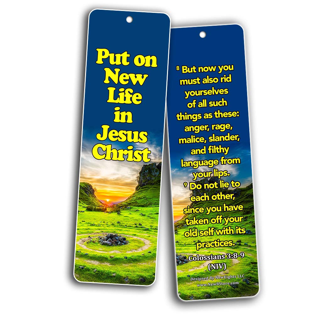 60 Pack Inspirational Bible Bookmarks - Life Changing Wisdom from God for Sunday School, Church Ministries, Women & Men - Perfect for Bible Study, Gifts & Spiritual Encouragement