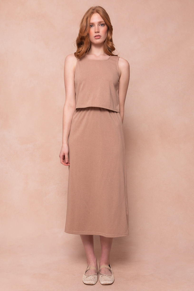 Nessa Set in Taupe - Women's Casual Loungewear Outfit | Soft Comfortable Two-Piece Set for Home & Travel | FINAL SALE