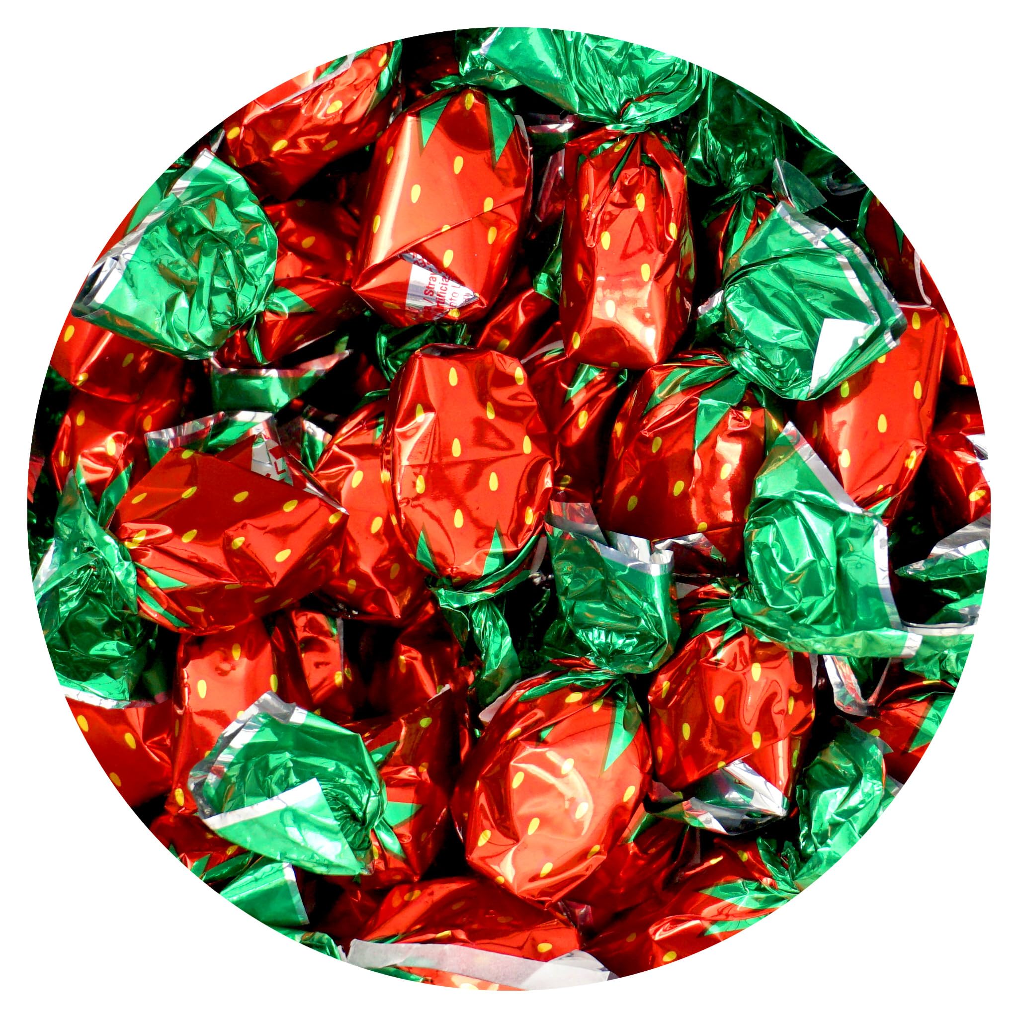 Premium Strawberry Filled Bon Bons Hard Candy - 1 Pound Bulk (75 Pieces) - Individually Wrapped Strawberry Flavored Candy by Hampton Popcorn & Candy Co. - Perfect for Parties, Gifts & Candy Buffets