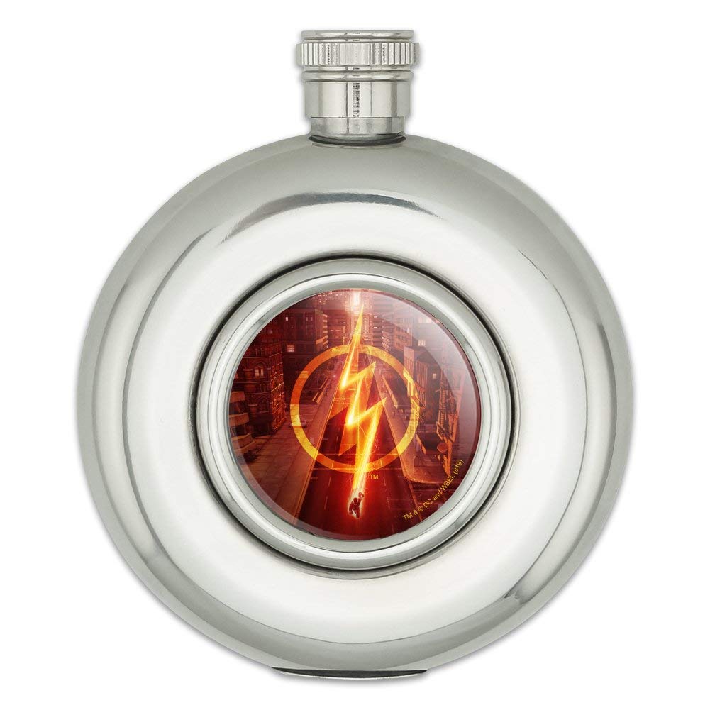 The Flash TV Series Lightning Streak Stainless Steel 5oz Hip Flask - Perfect for Parties, Gifts & Superhero Fans