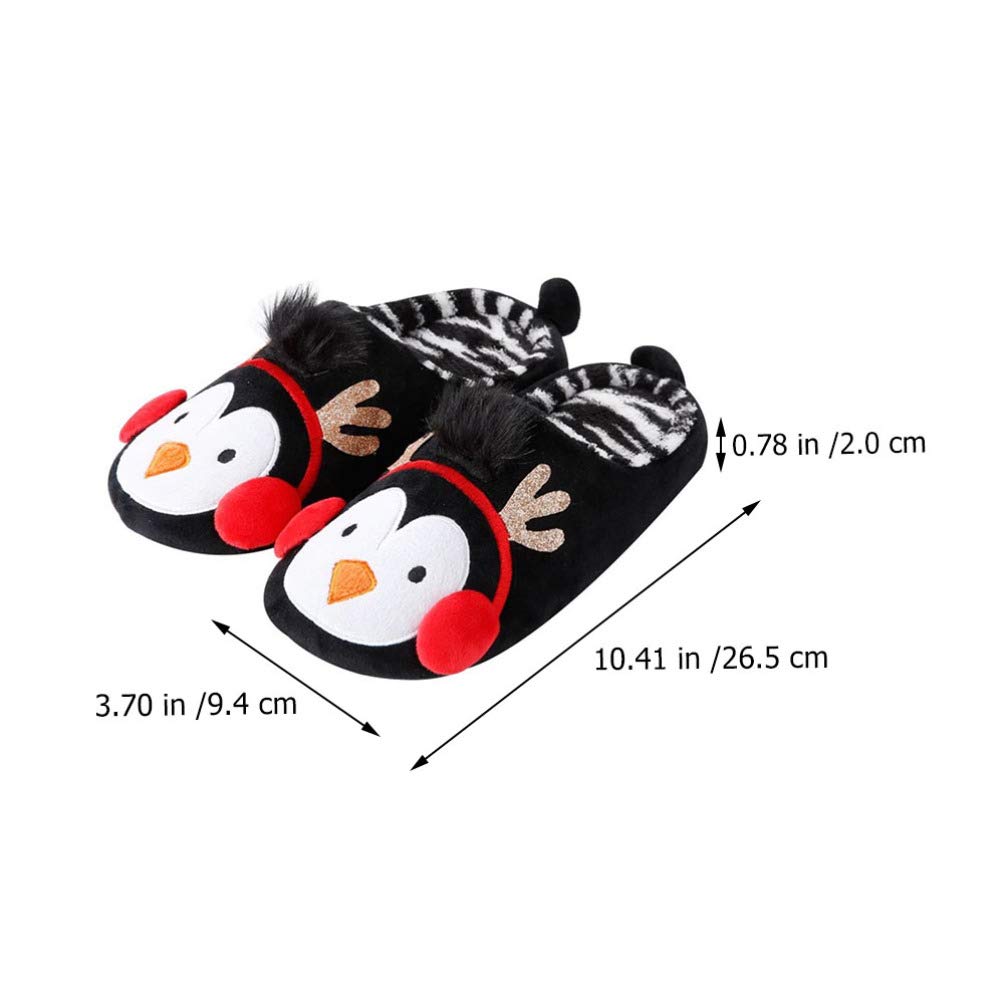 Penguin Plush Slippers - Warm Winter House Slippers for Couples, Anti-Slip Indoor Shoes with Soft Sole - Perfect Cozy Gift for Christmas & Home Relaxation