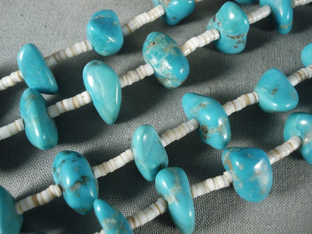 100 Grams Vintage Navajo Native American Jewelry - Tsosie Turquoise Necklace Handmade by Native Artists | Perfect for Boho Fashion, Western Wear & Spiritual Healing