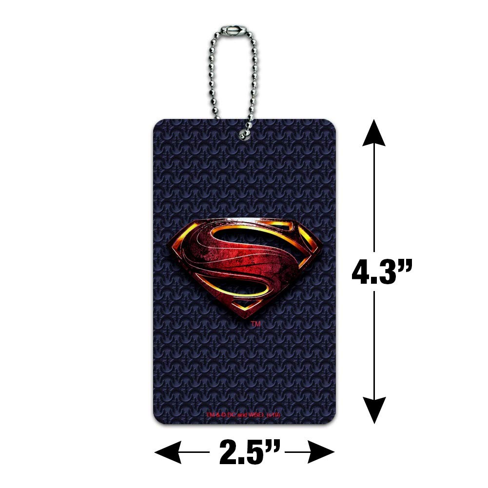 Justice League Superman Logo Luggage Tag - Durable Carry-On ID Tag for Suitcases & Travel Bags - Perfect for Business Trips, Vacations & Superhero Fans