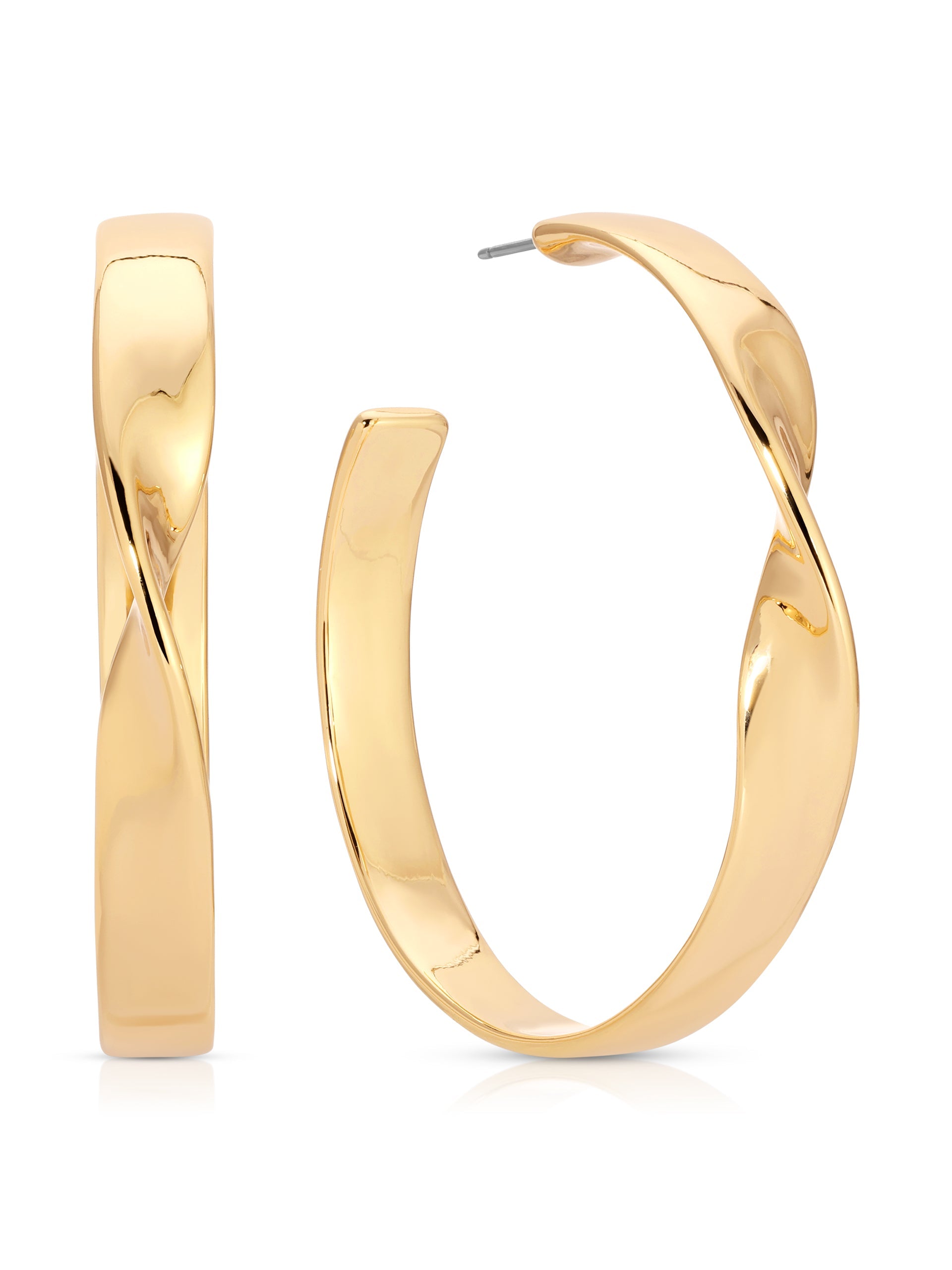 Vintage Heirloom Twist Large Hoop Earrings for Women - 18K Gold Plated Boho Chic Jewelry - Perfect for Weddings, Parties & Everyday Wear