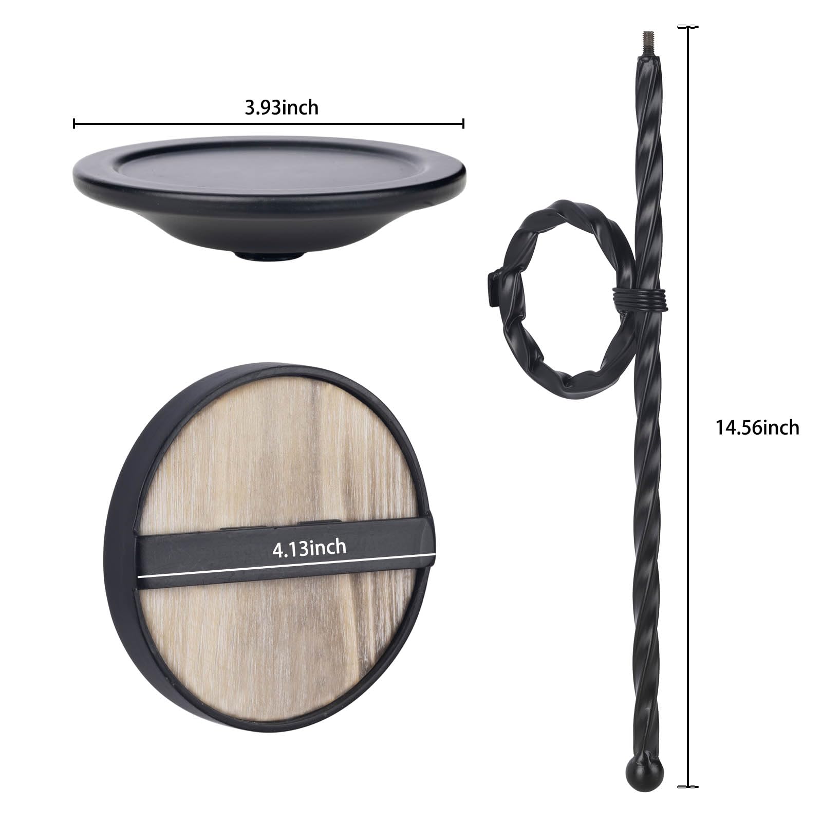 GAKA Set of 2 Black Metal Wall Sconce Candle Holders - Scepter Design Wall Mount for Home Decor, Bedroom, Living Room & Dining Room Lighting