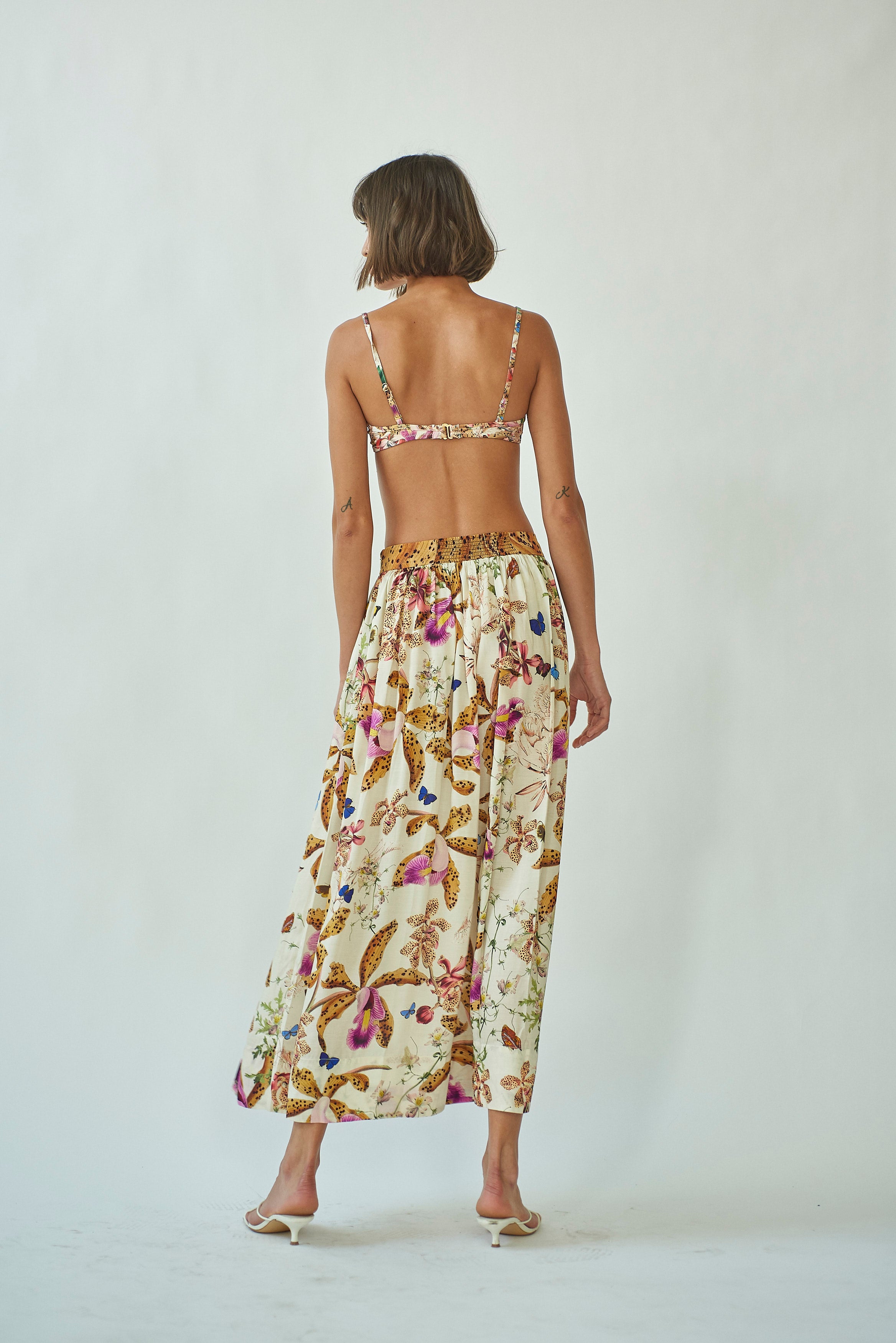 Larissa Skirt 2 - Women's Flowy Midi Skirt with Elastic Waist | Perfect for Casual Outfits, Office Wear & Summer Dresses