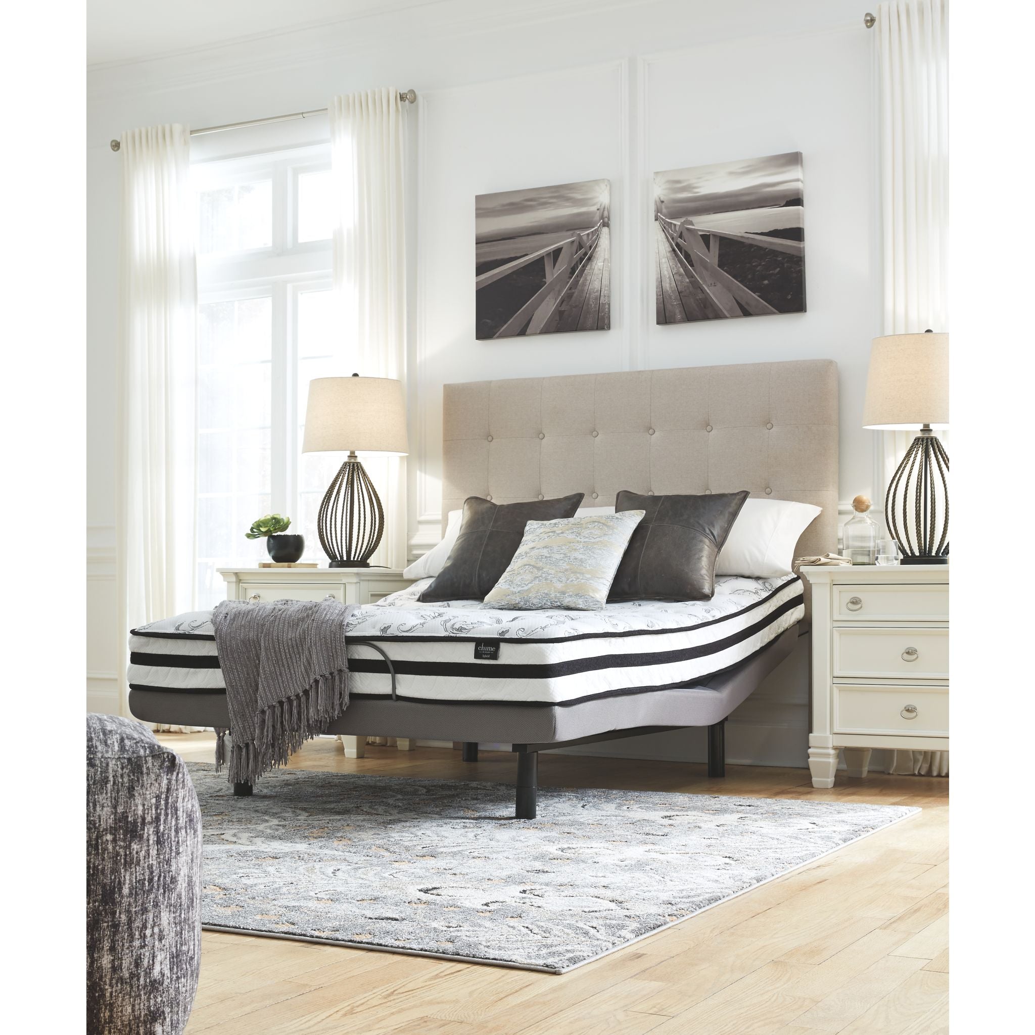Ashley 8 Inch Full Size Chime Innerspring Mattress - Medium Firm Support for Back Sleepers & Guest Rooms, Perfect for Dorms, Apartments and Small Bedrooms