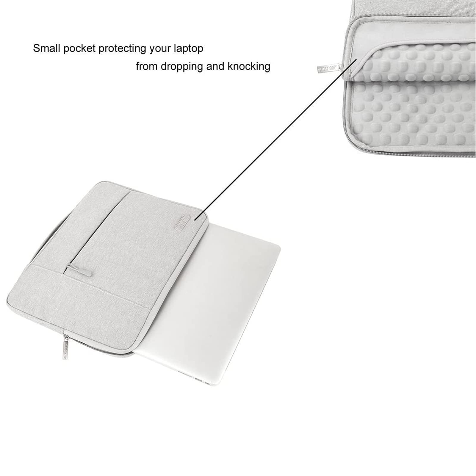 MOSISO 16 inch Laptop Sleeve Case with Handle - Compatible with MacBook Pro 16, HP, Dell, Acer, Lenovo, ASUS 15-15.6 Inch Notebooks - Durable Polyester Computer Bag for Work, School & Travel - Gray