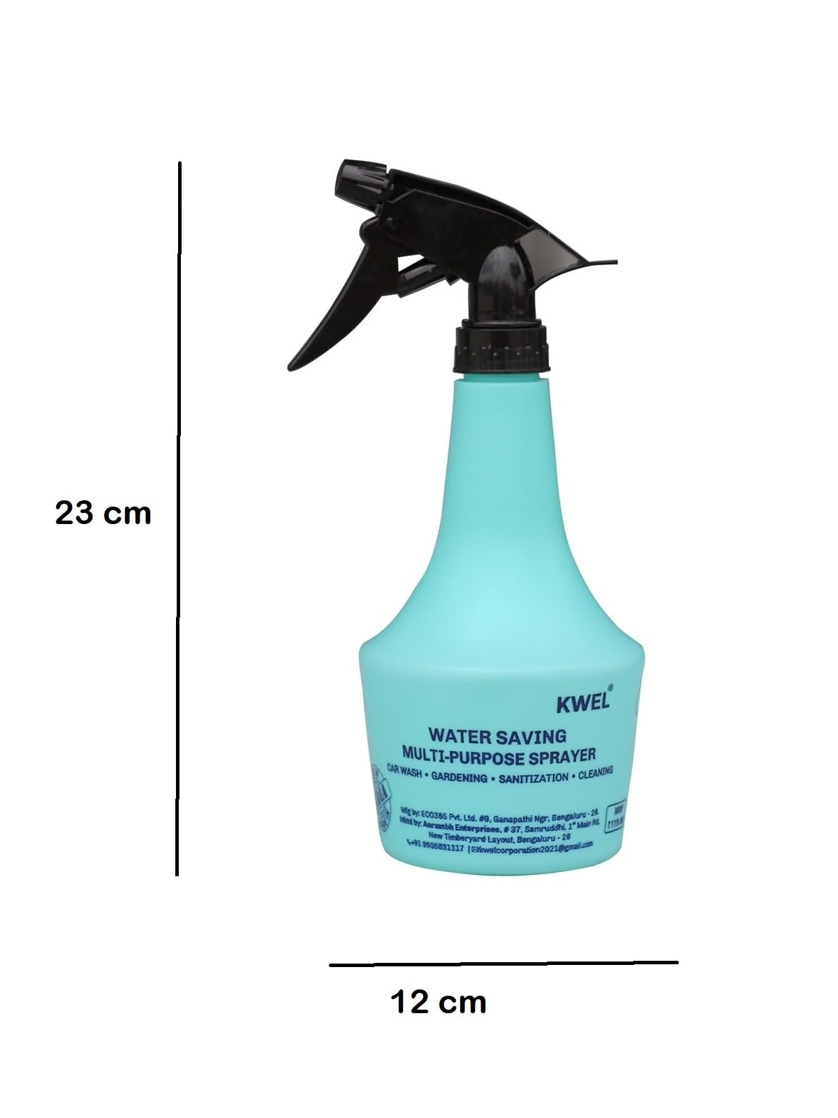KWEL 500ml Trigger Spray Bottle - Unbreakable Plastic Multipurpose Cleaning & Sanitizing Sprayer (Blue, Pack of 3) | Perfect for Home Cleaning, Gardening, Car Detailing & Pet Care