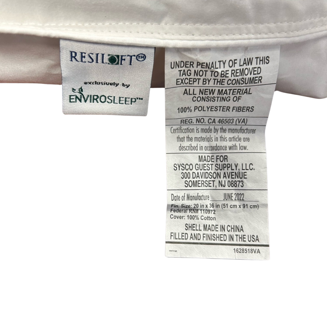 Envirosleep Resiloft Soft Pillow - Ultra Comfort Hotel Quality Pillow for Side, Back & Stomach Sleepers | Perfect for Home, Travel & Hotel Use