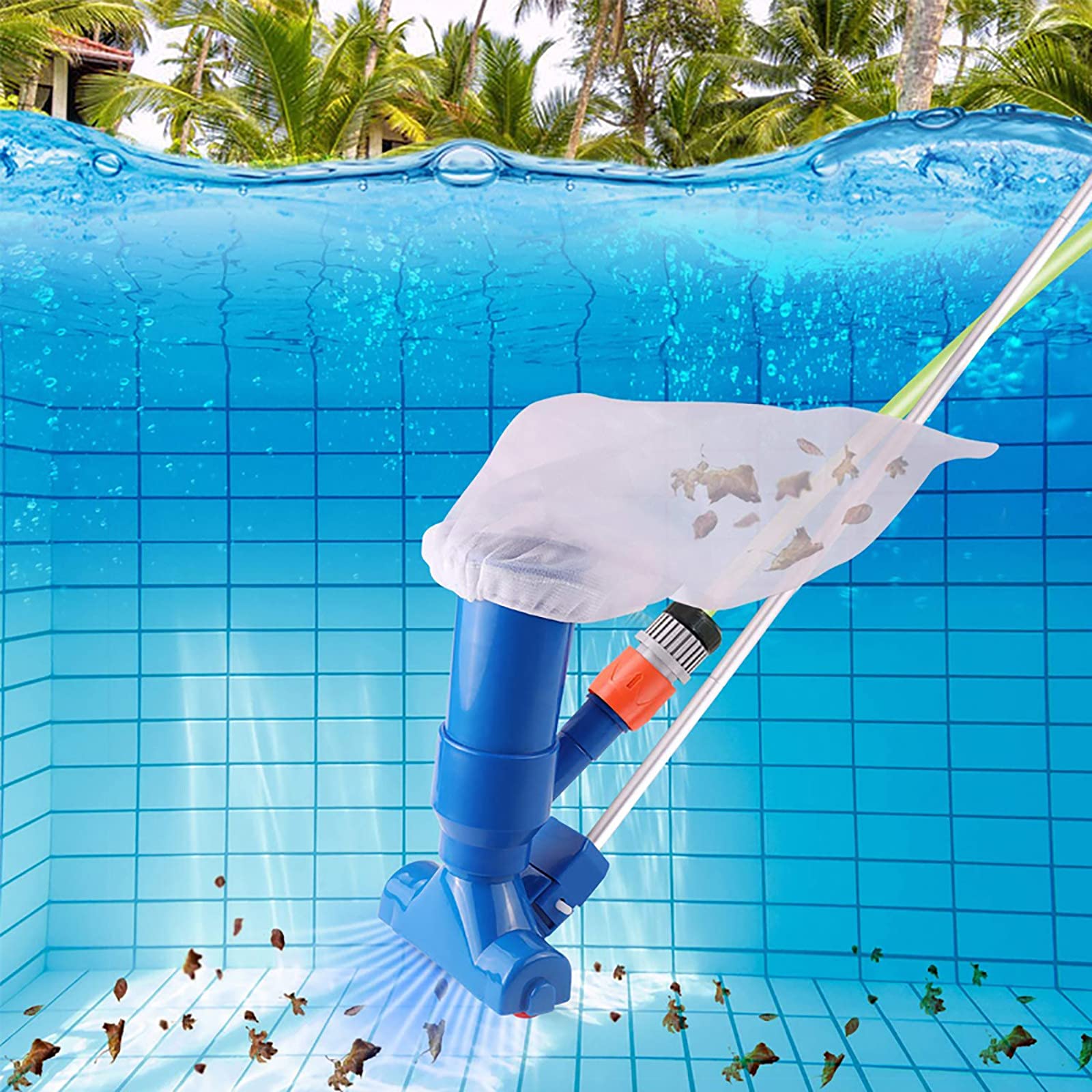 BestHeart Pool Vacuum - Universal Swimming Pool Cleaner with Fast Debris Removal, Heavy-Duty Pond Rake & Durable Handle - Ideal for In-Ground & Above Ground Pools, Spas, and Water Gardens