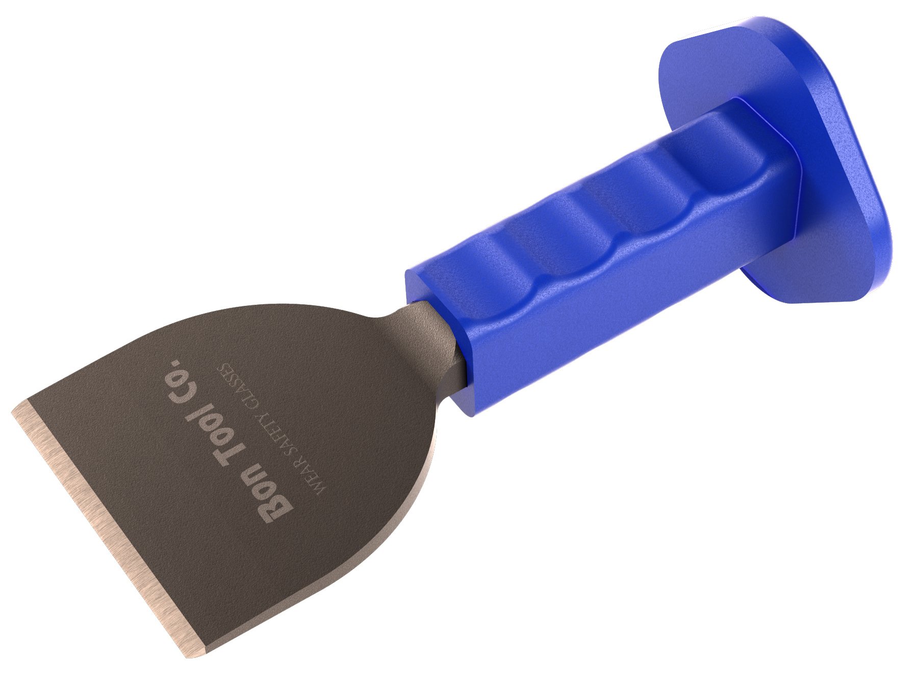 Bon Tool Brick Chisel with Protective Grip - Heavy Duty Masonry Chisel for Bricklaying, Concrete Work & Demolition - Ideal for Construction, DIY Projects & Professional Use